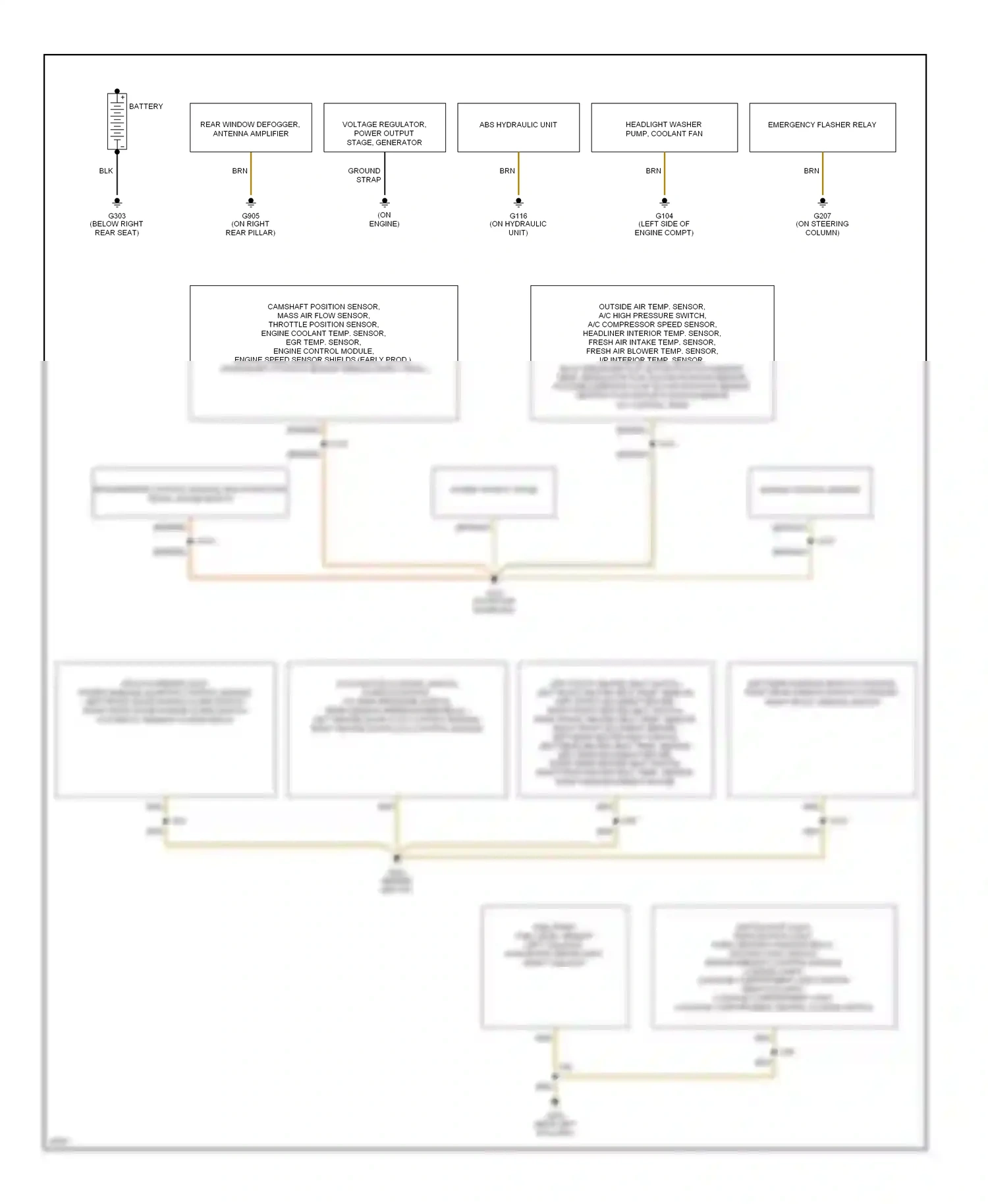Wiring diagram power output stage for Audi A6 C4 (1994-1997) (1 of 3)