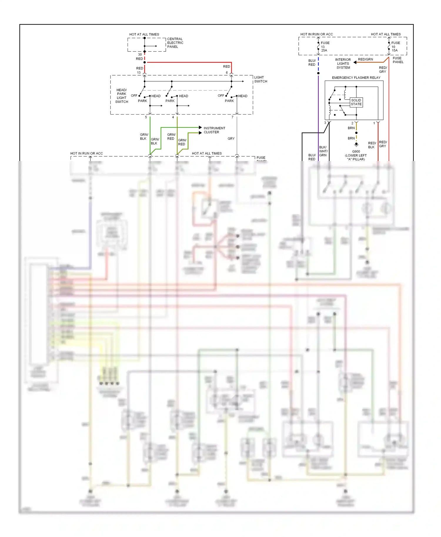 Wiring diagram turn signal abs control module switch for Audi A6 C4 (1994-1997) (1 of 1)