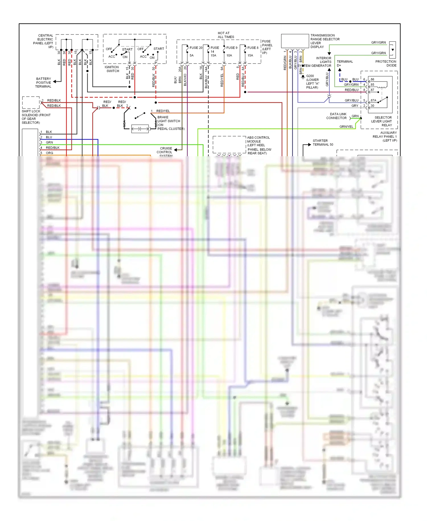 Wiring diagram vio/blk for Audi A6 C4 (1994-1997) (2 of 6)