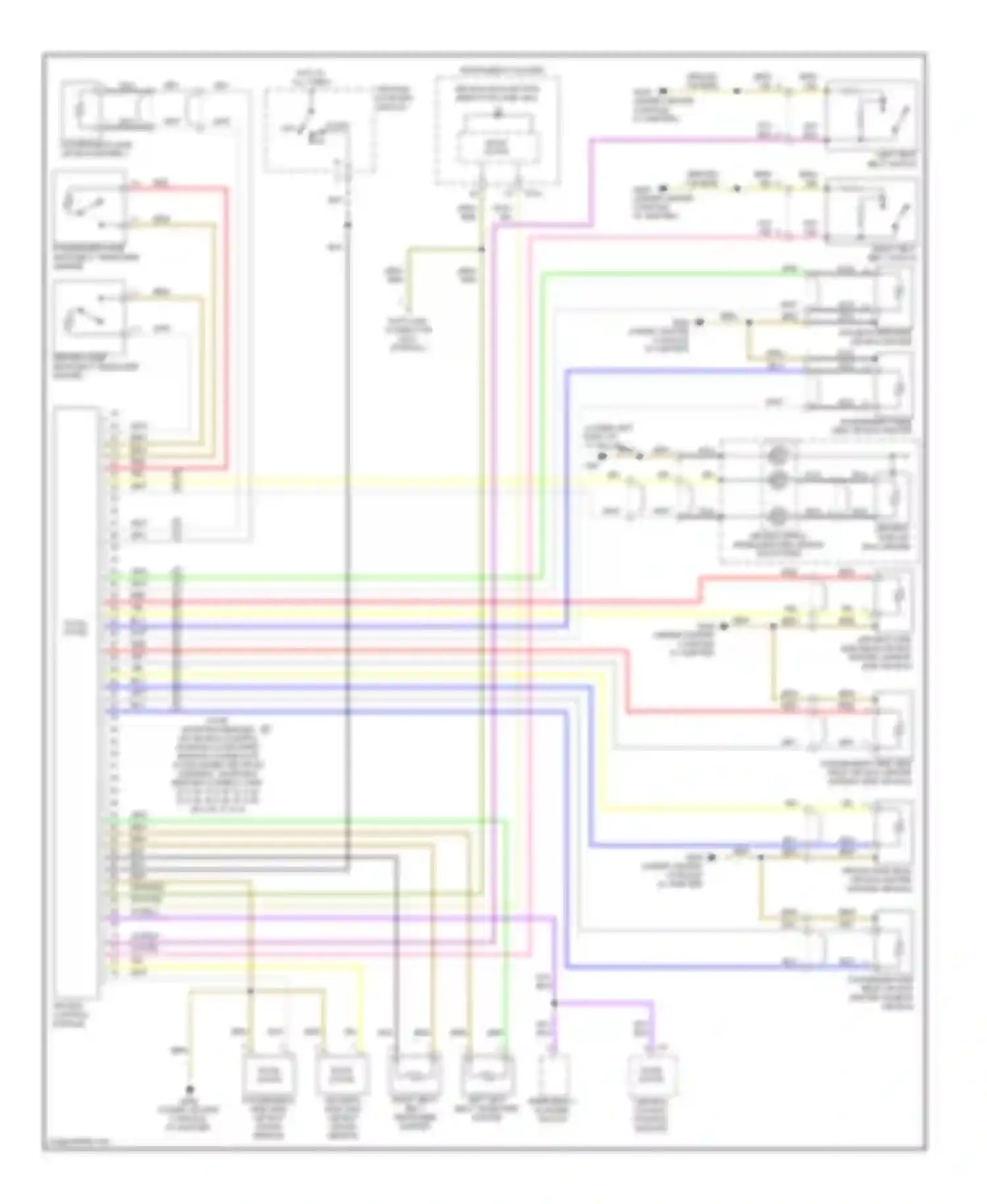 A6 Audi C5 facelift (2001-2004): Supplemental restraints circuit