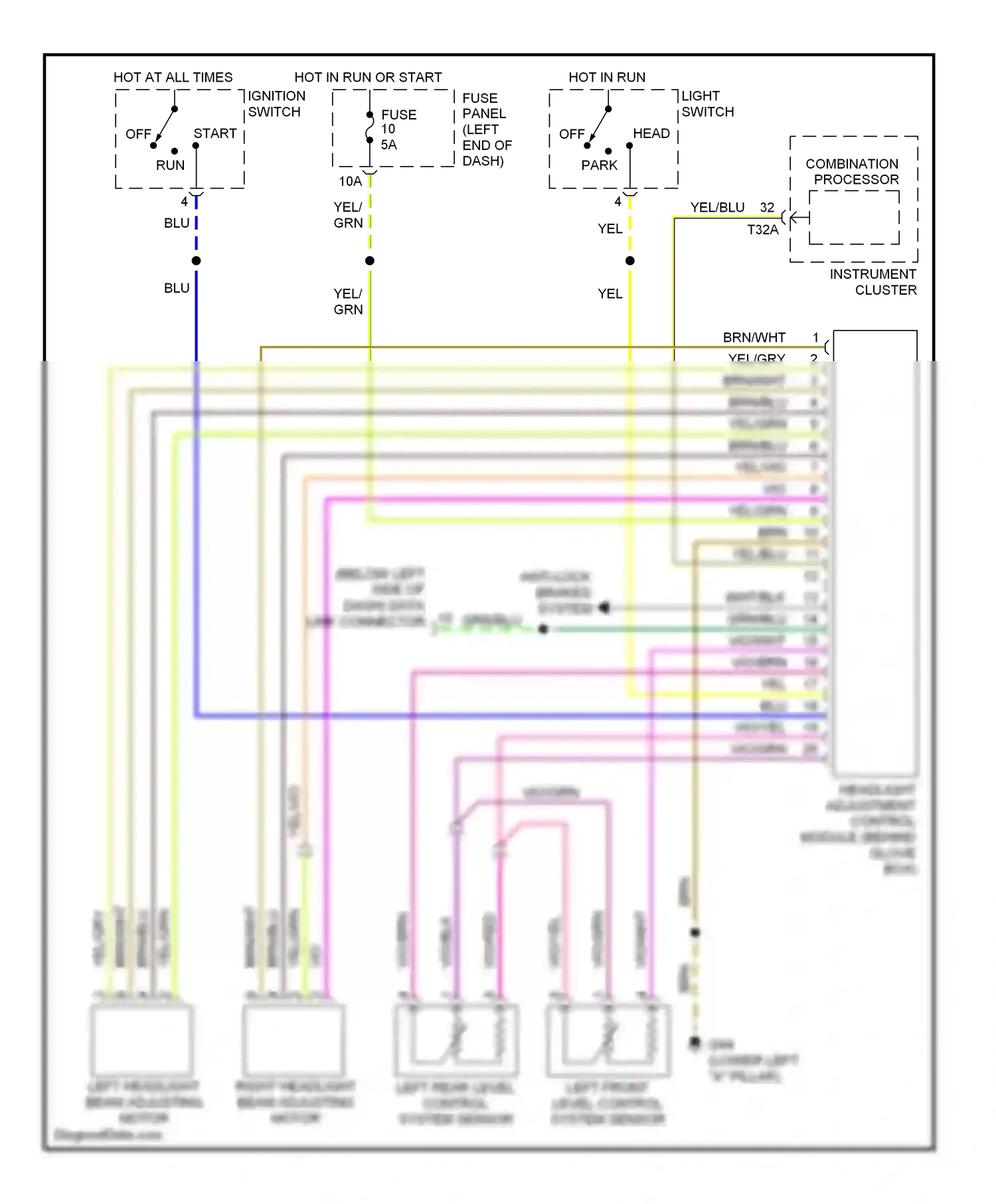 Wiring diagram brn/blu for Audi A6 C5 facelift (2001-2004) (16 of 24)