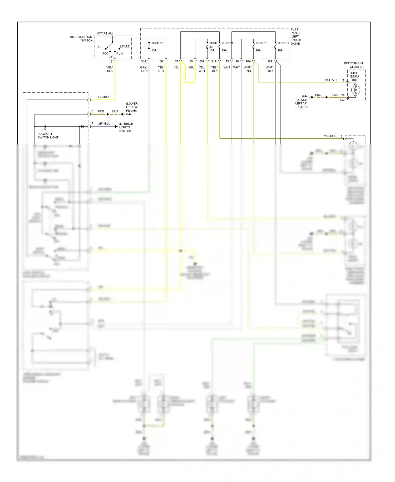 Wiring diagram fog light relay for Audi A6 C5 facelift (2001-2004) (2 of 2)