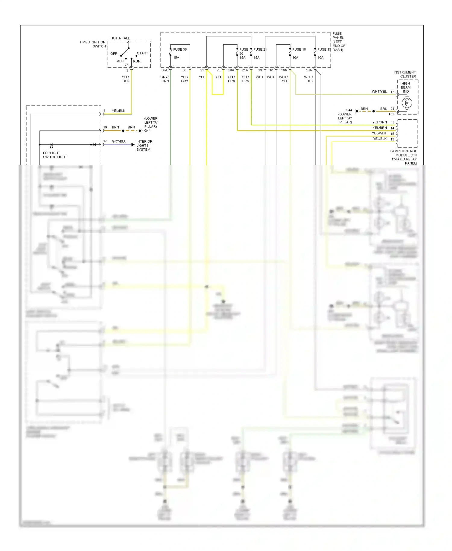 Wiring diagram fog light relay for Audi A6 C5 facelift (2001-2004) (1 of 2)