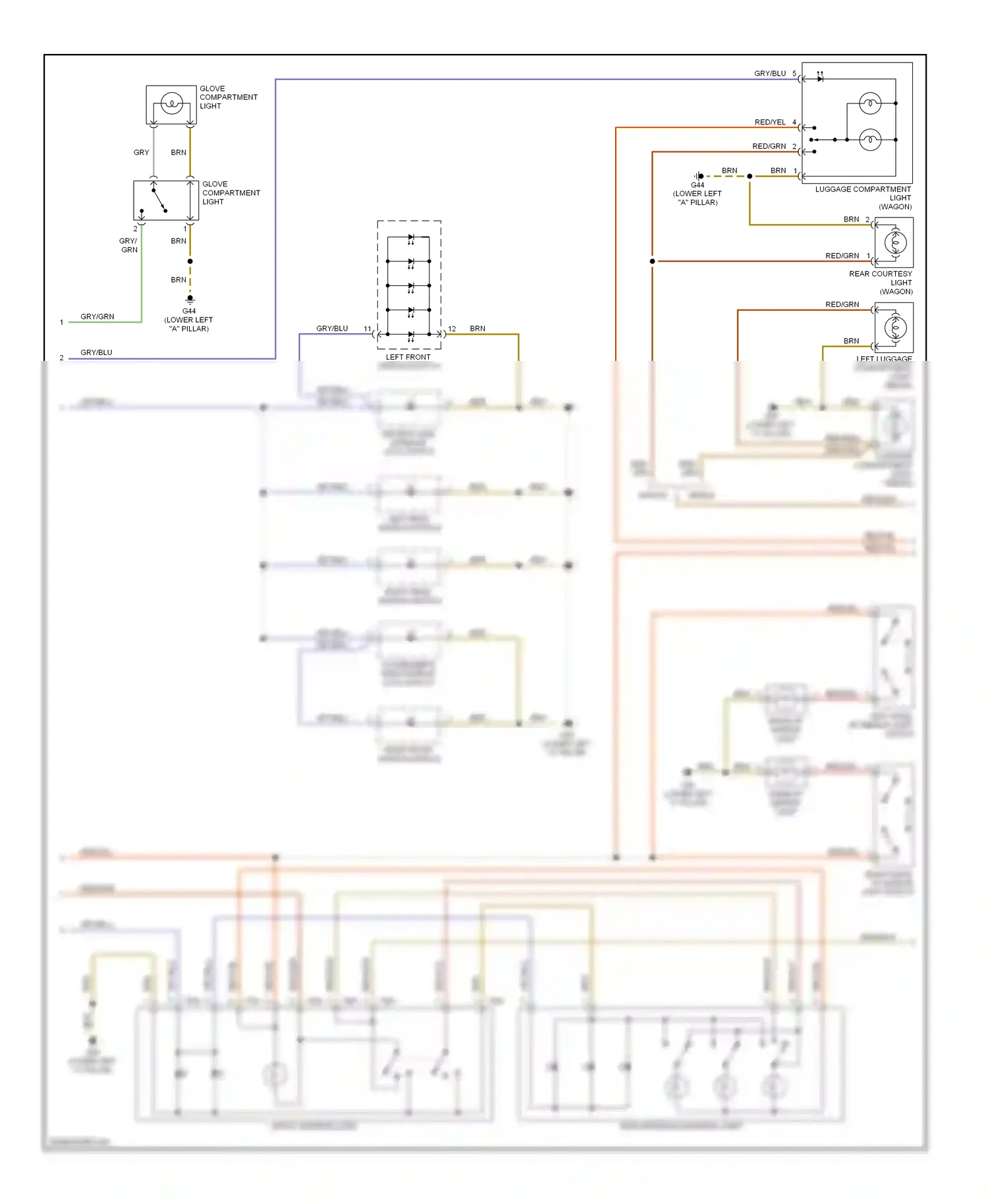 Wiring diagram front interior light for Audi A6 C5 facelift (2001-2004) (1 of 1)