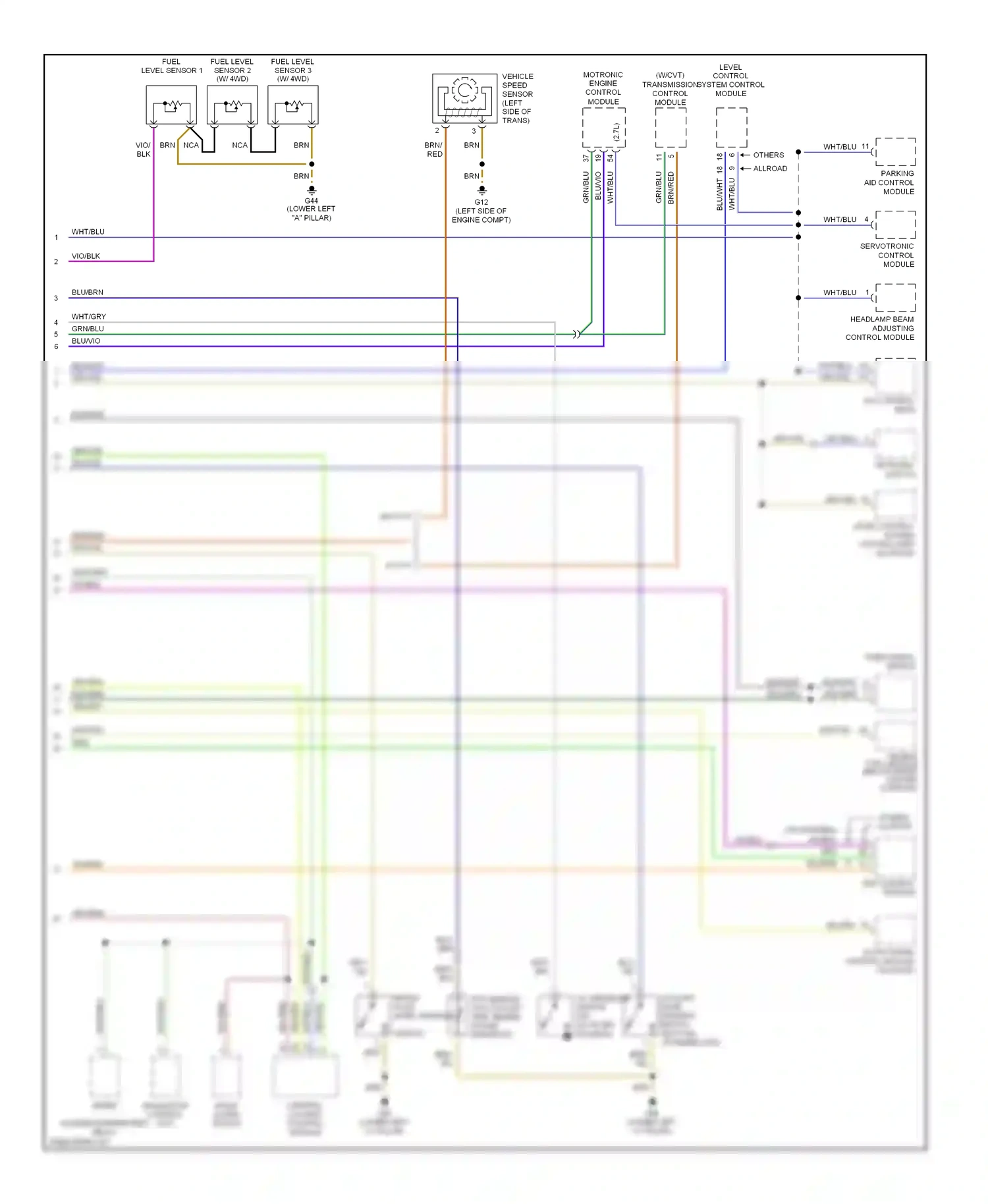 Wiring diagram fuel level sensor 2 for Audi A6 C5 facelift (2001-2004) (1 of 1)