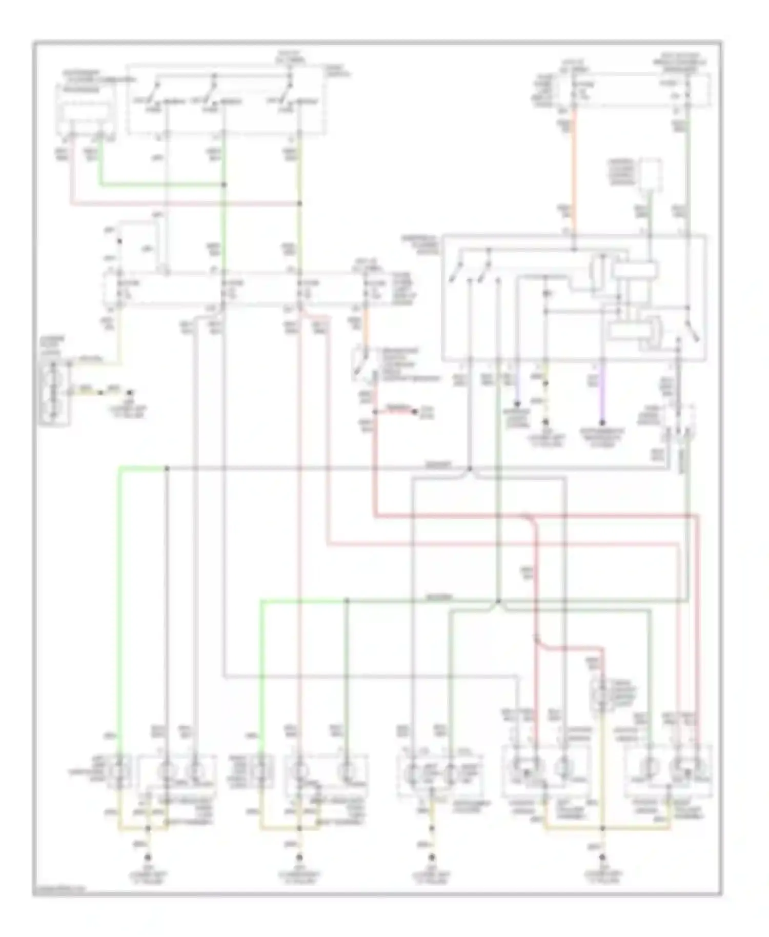 Wiring diagram central locking control module for Audi A6 C5 facelift (2001-2004)