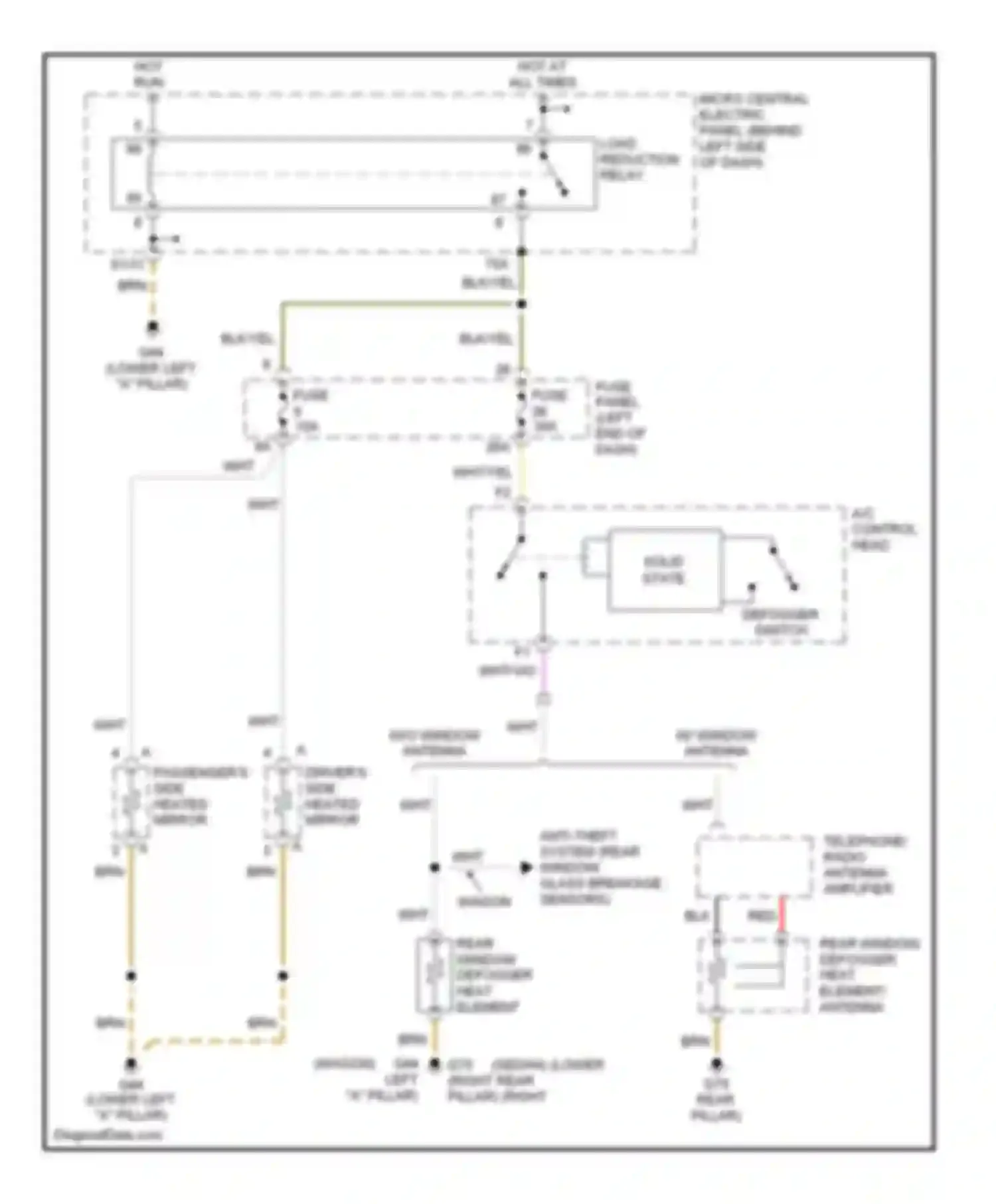 Wiring diagram load reduction relay for Audi A6 C5 facelift (2001-2004)