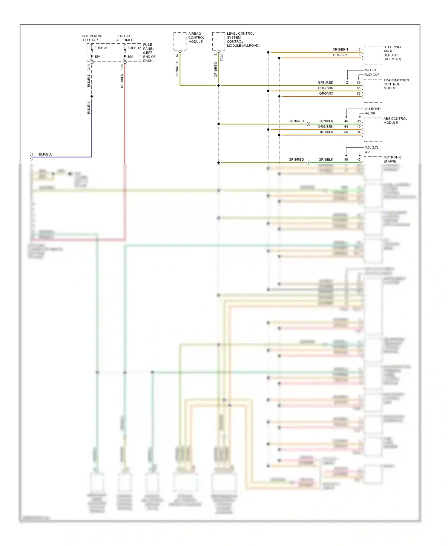 Wiring diagram hot in run or start for Audi A6 C5 facelift (2001-2004) (7 of 19)