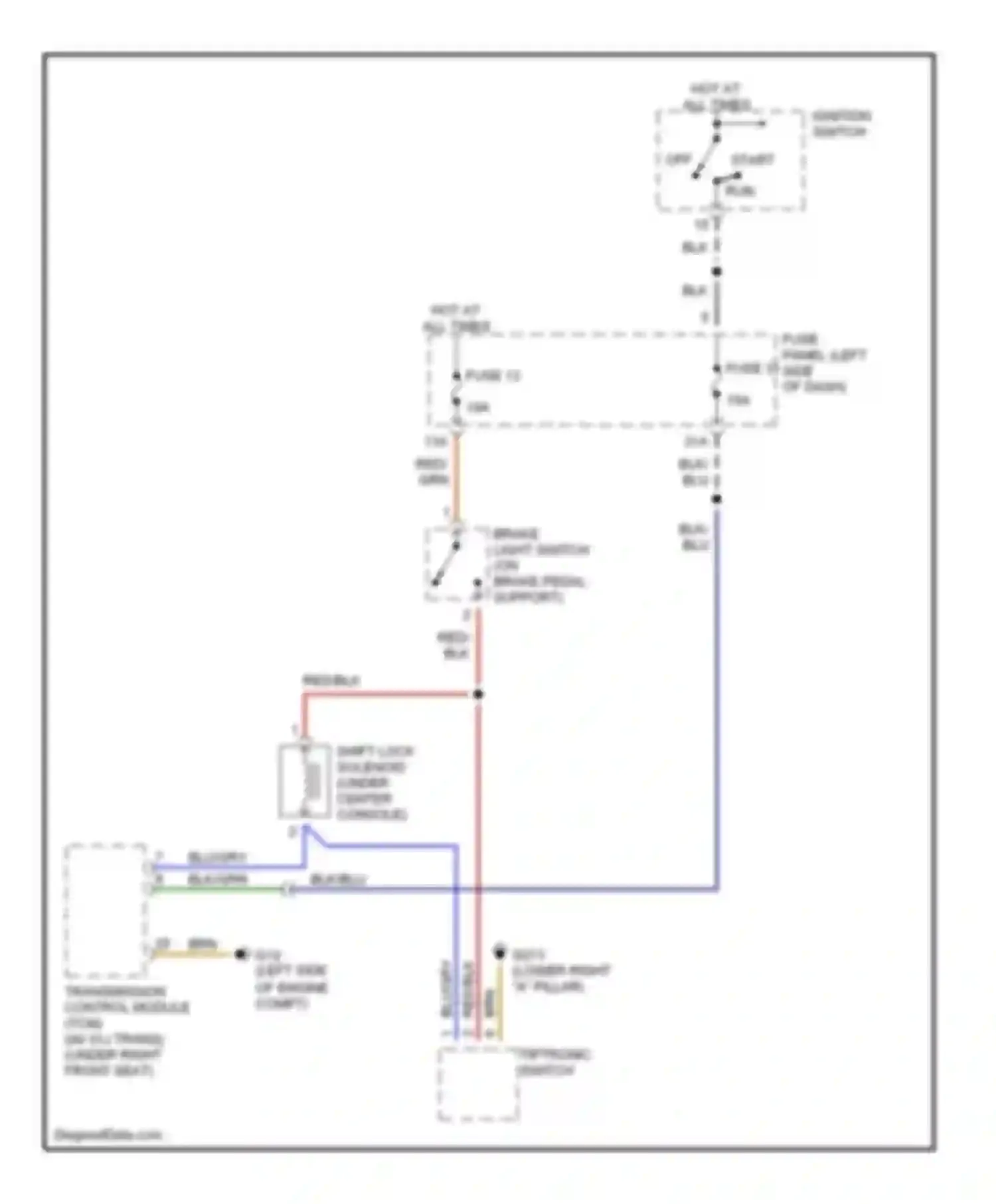 Wiring diagram ignition switch for Audi A6 C5 facelift (2001-2004) (12 of 26)