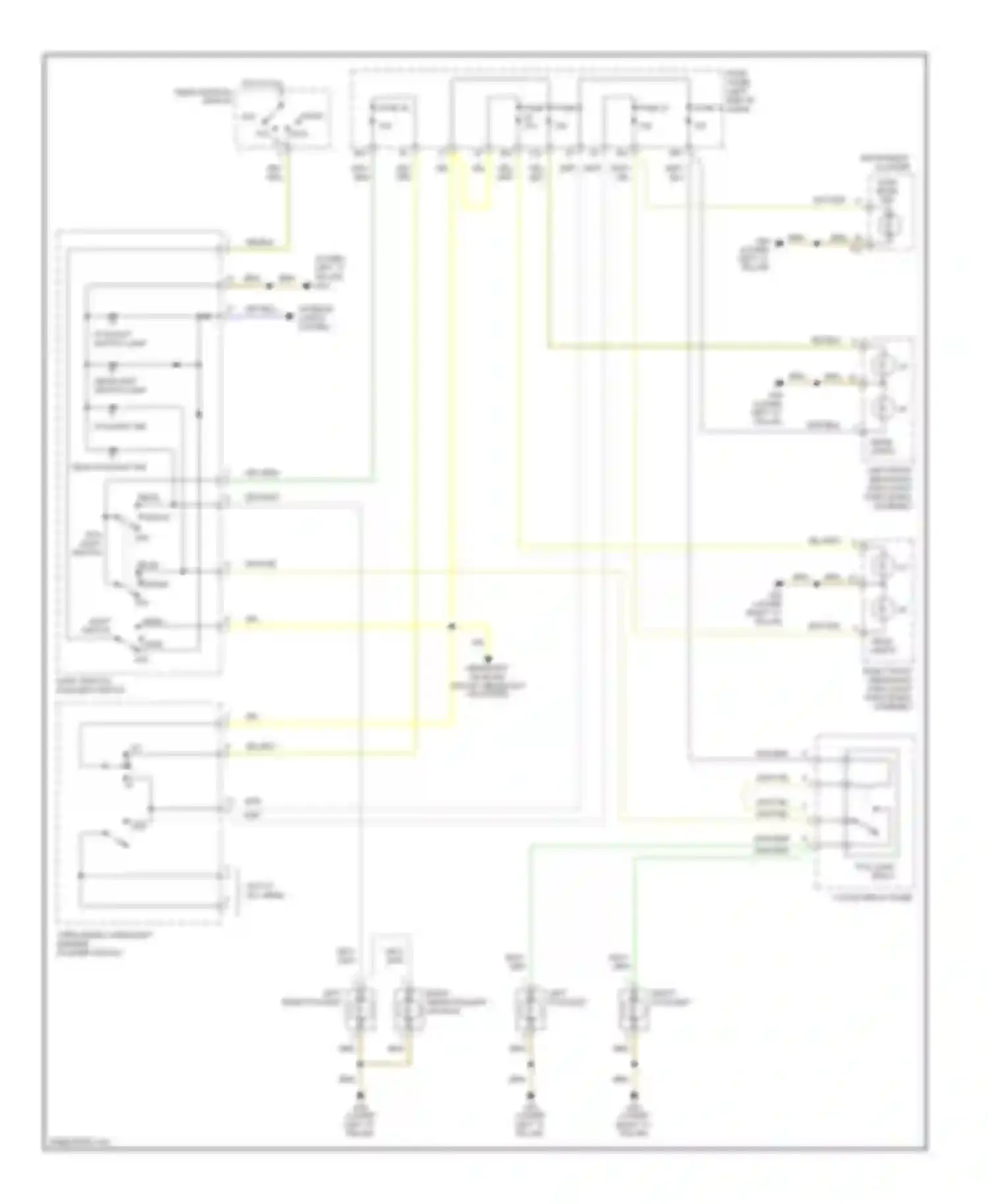 Wiring diagram left foglight for Audi A6 C5 facelift (2001-2004) (3 of 3)