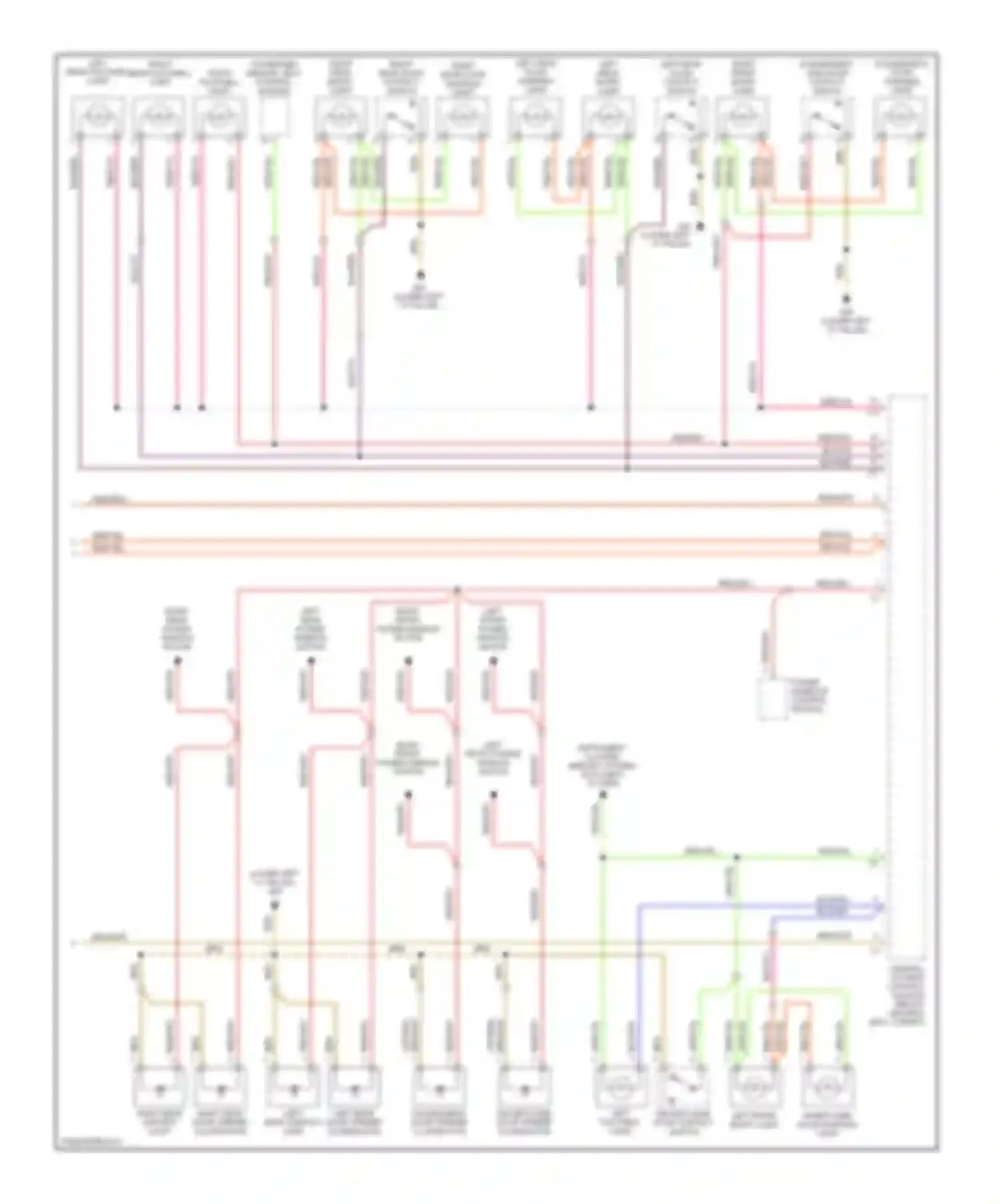 Wiring diagram right front power window switch for Audi A6 C5 facelift (2001-2004)