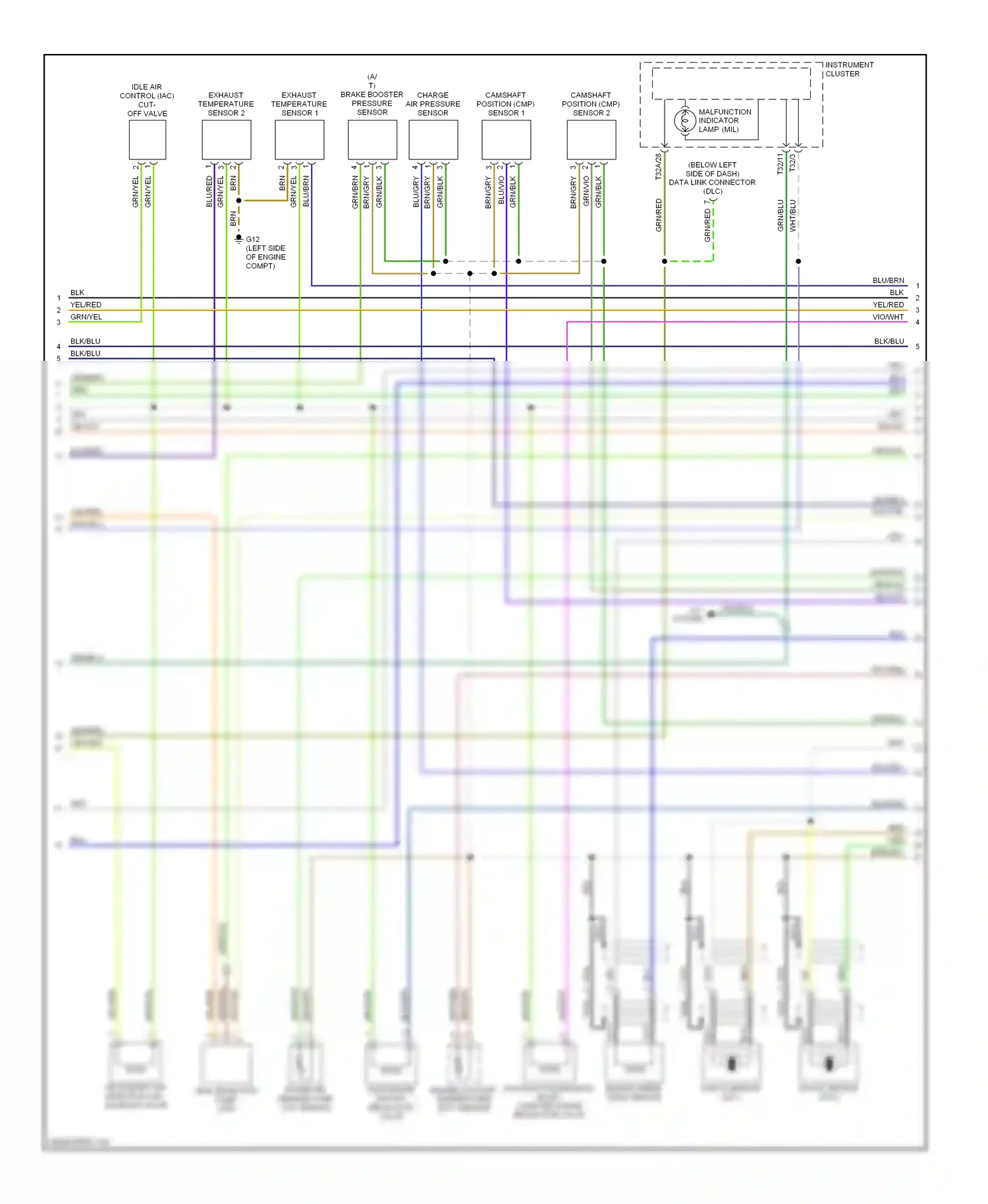 Wiring diagram malfunction indicator lamp for Audi A6 C5 facelift (2001-2004) (1 of 2)