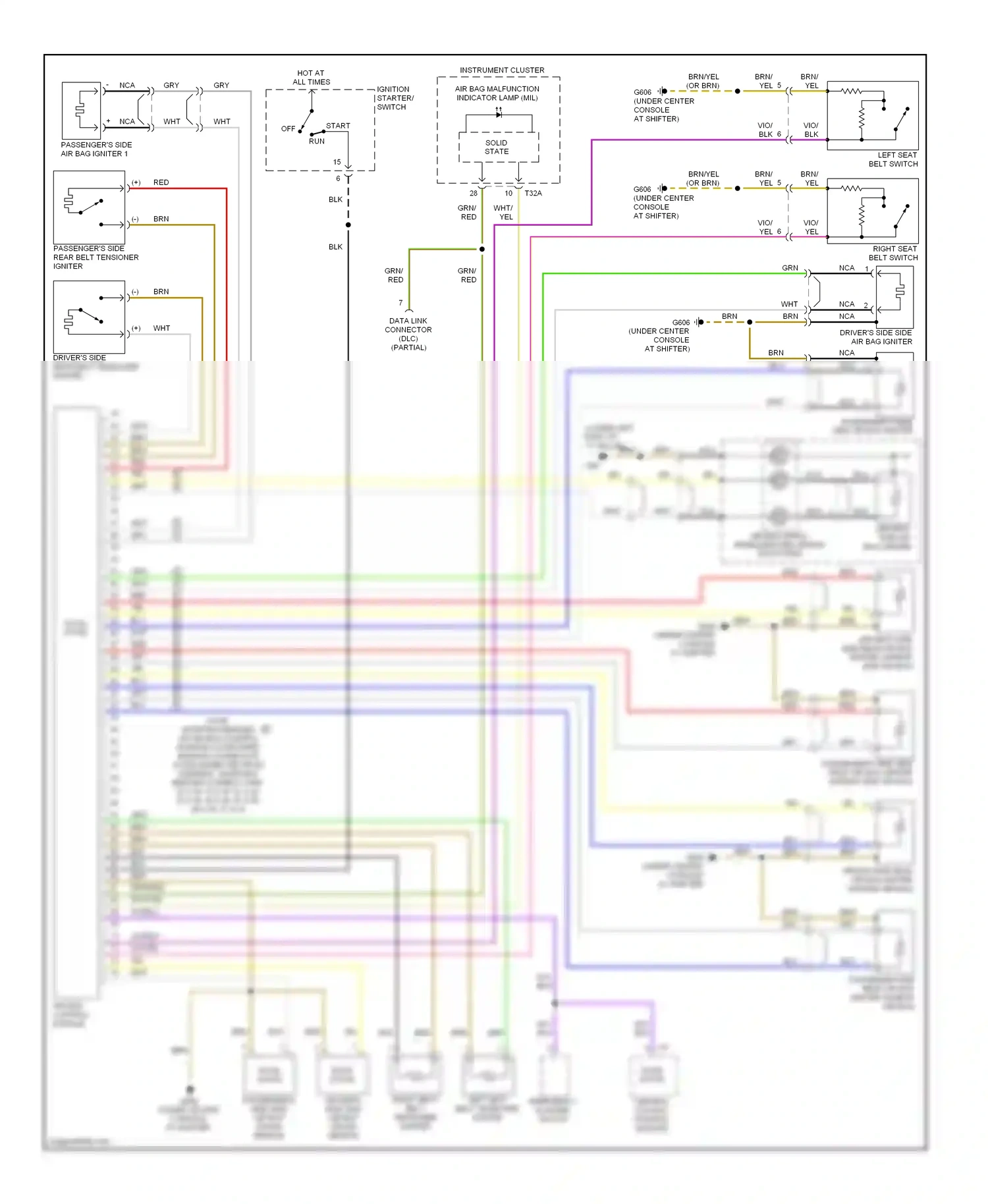 Wiring diagram passenger's side side air bag igniter for Audi A6 C5 facelift (2001-2004) (1 of 1)