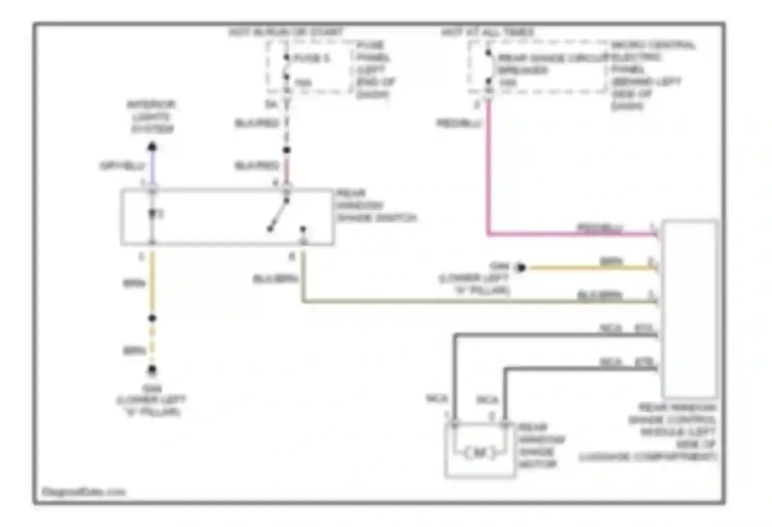 Wiring diagram rear window shade motor for Audi A6 C5 facelift (2001-2004) (1 of 1)