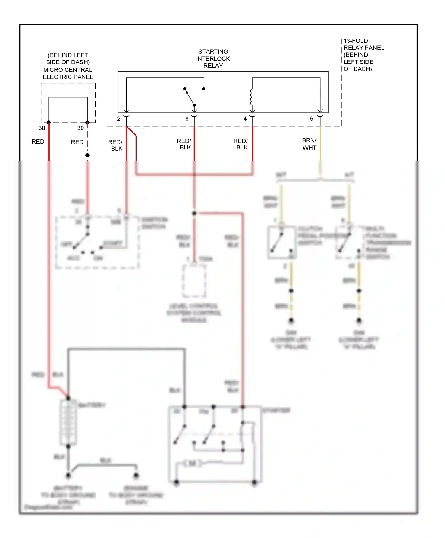 Wiring diagram starting interlock relay for Audi A6 C5 facelift (2001-2004) (1 of 1)