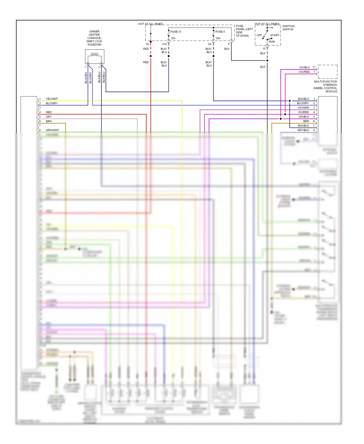 Audi A6 C5 facelift (2001-2004) starting system (interlock relay) wiring diagram  (1 of 3)
