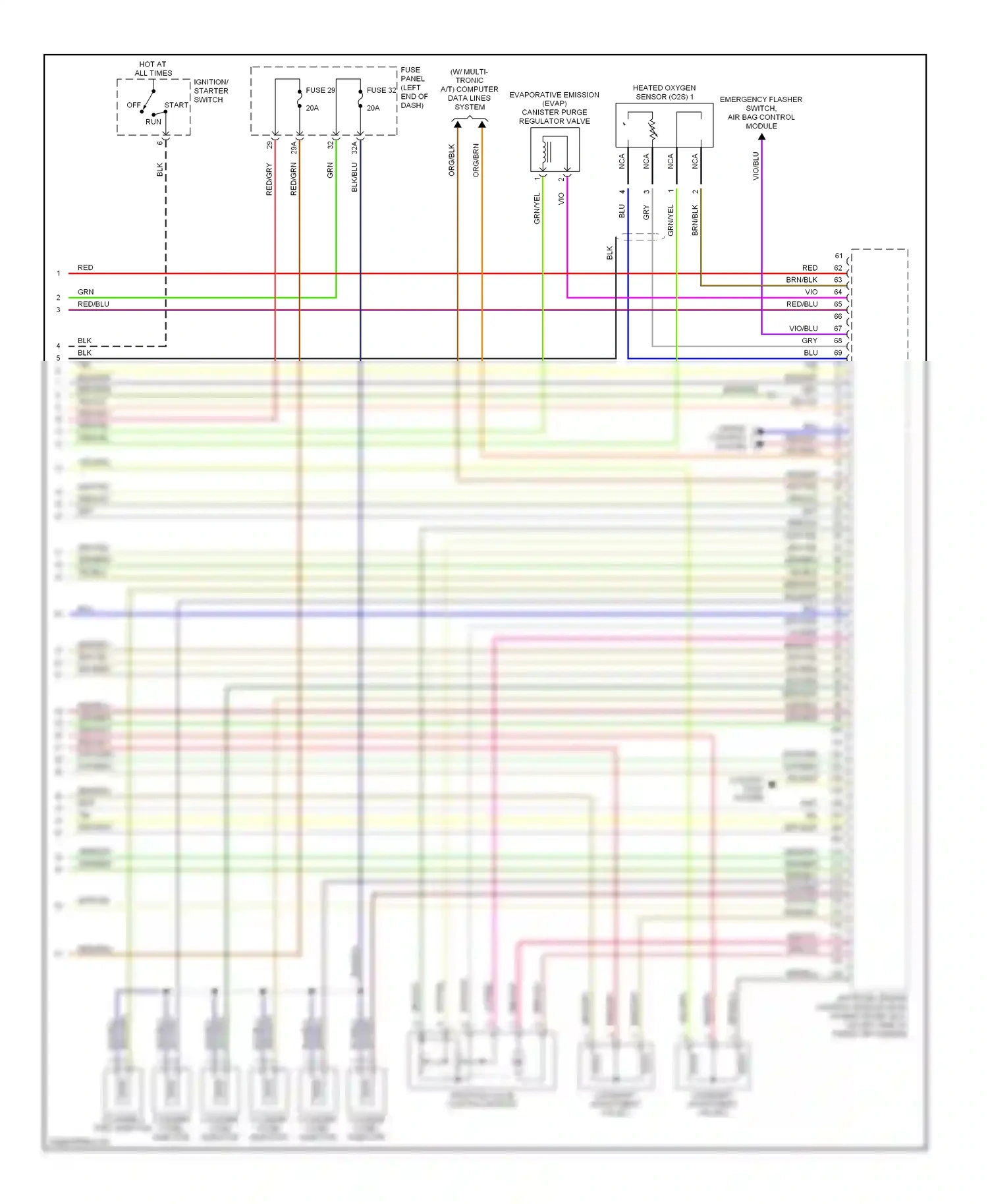Audi A6 C5 facelift (2001-2004) (w/ multi- tronic a/t) computer data lines system wiring diagram  (1 of 1)