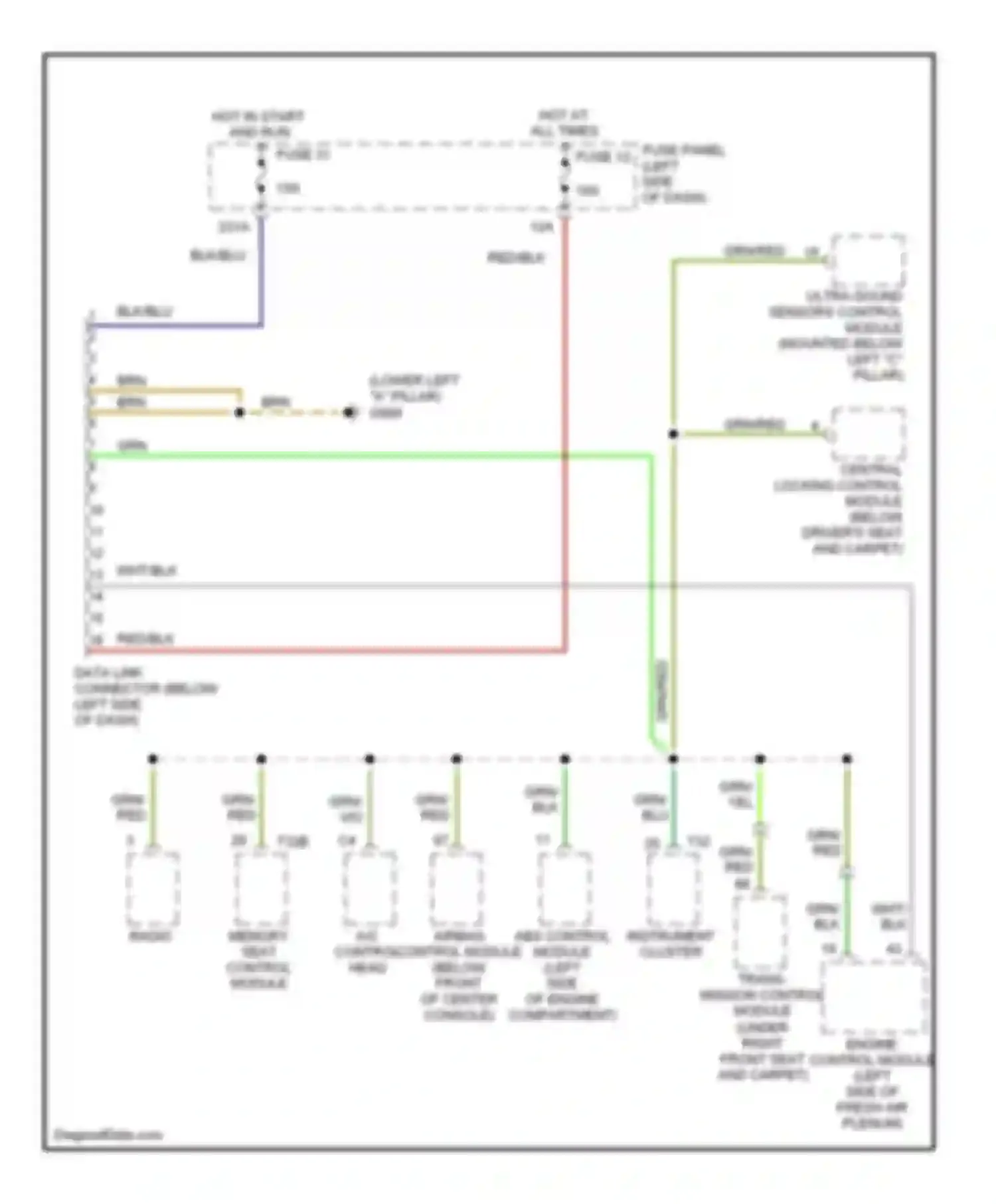 A6 Audi C5 (1997-2001): Computer data lines circuit