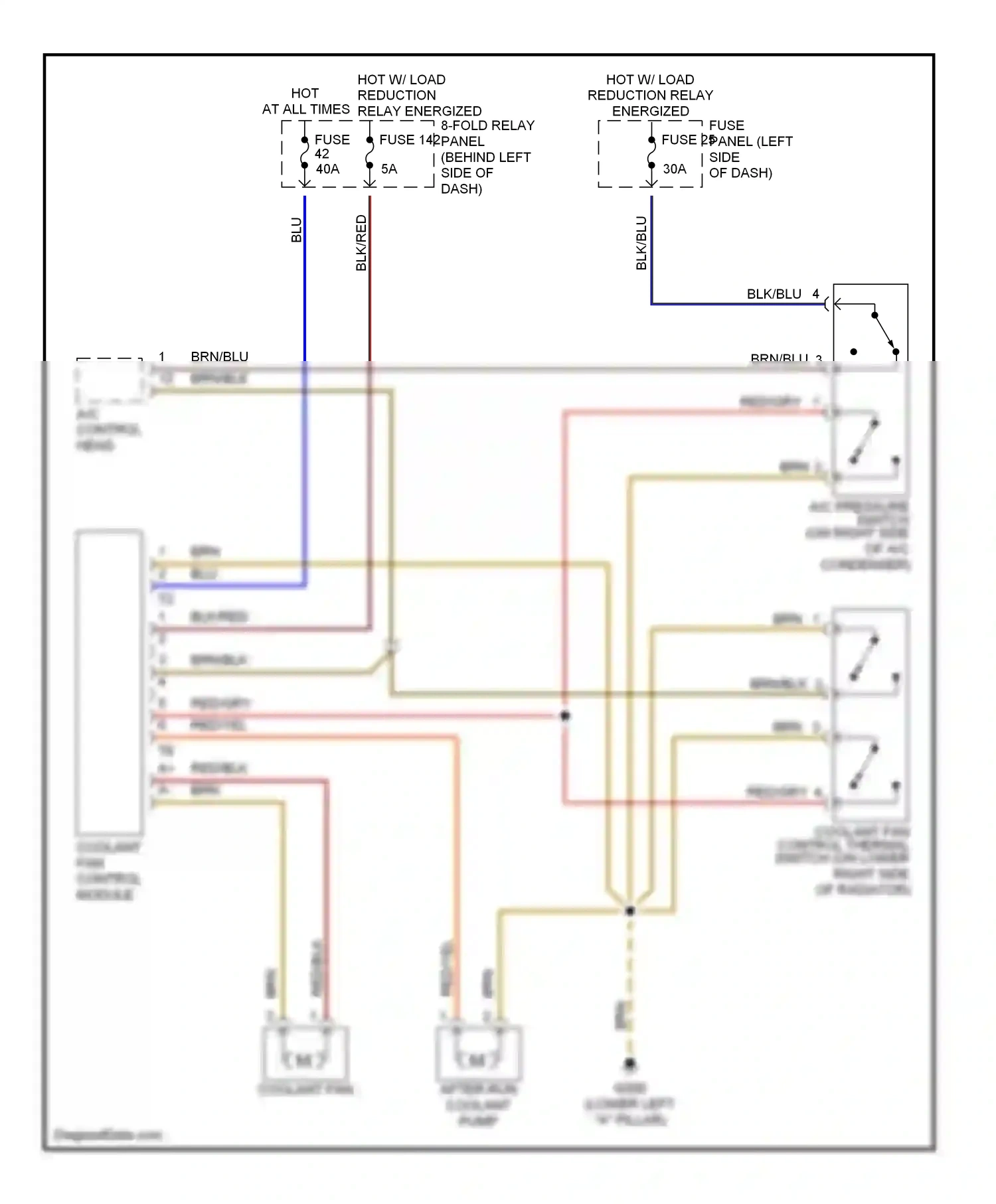Audi A6 C5 (1997-2001) a/c control head wiring diagram  (4 of 8)