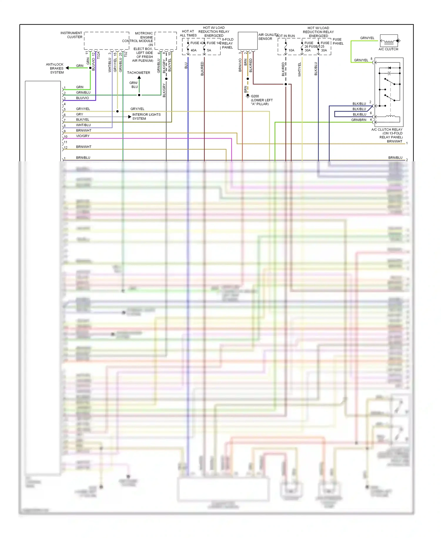 Audi A6 C5 (1997-2001) air quality sensor wiring diagram  (1 of 2)