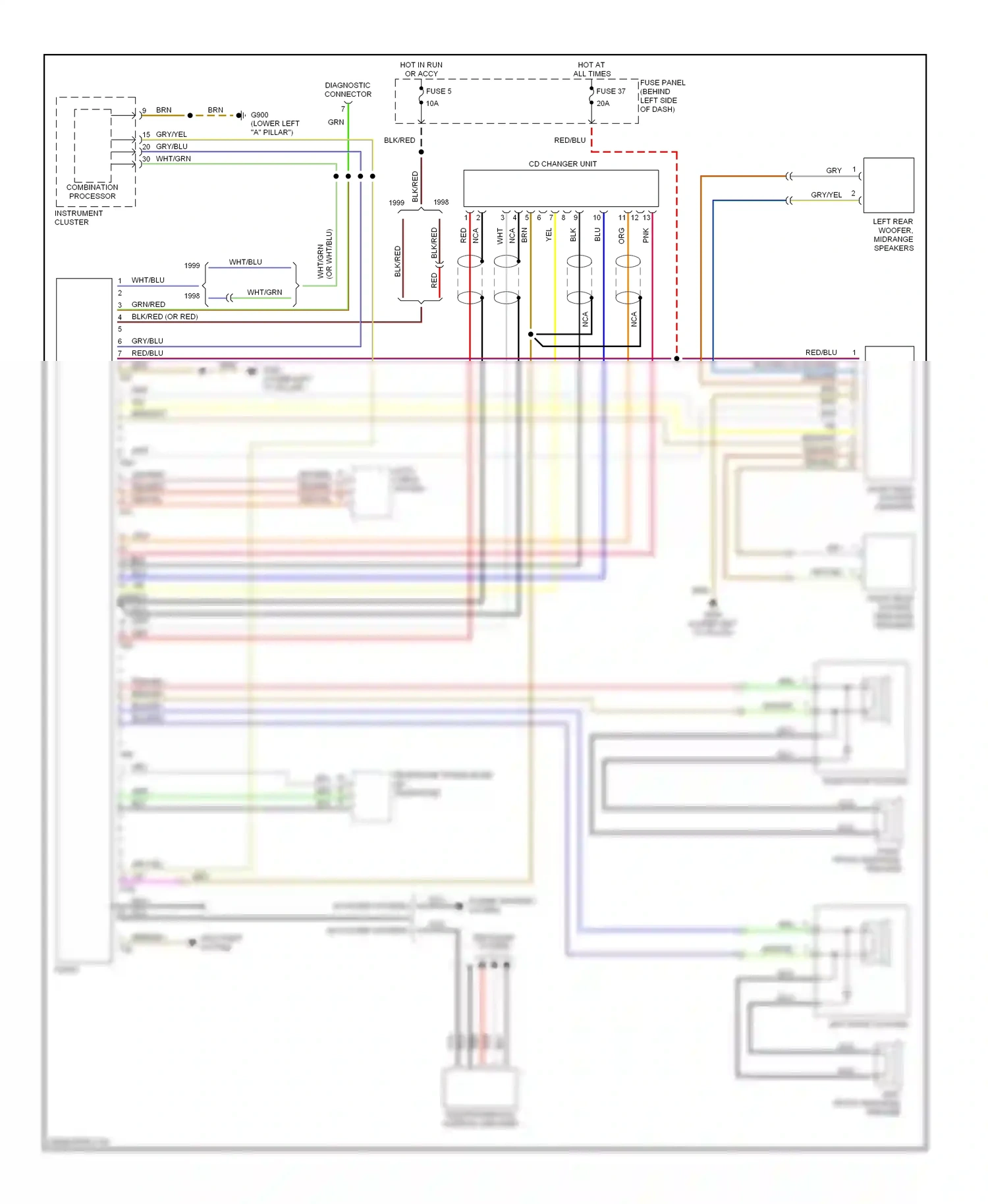 Audi A6 C5 (1997-2001) auto check system wiring diagram  (7 of 8)