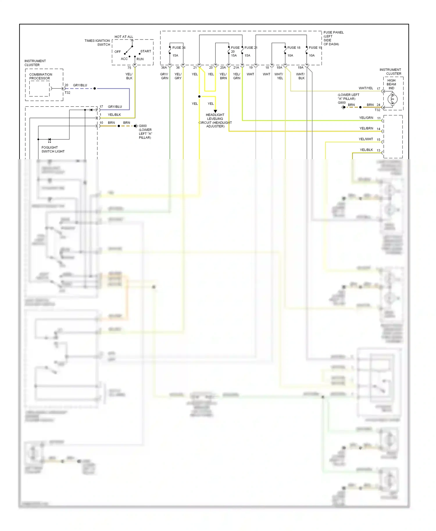 Audi A6 C5 (1997-2001) combination processor wiring diagram  (6 of 10)