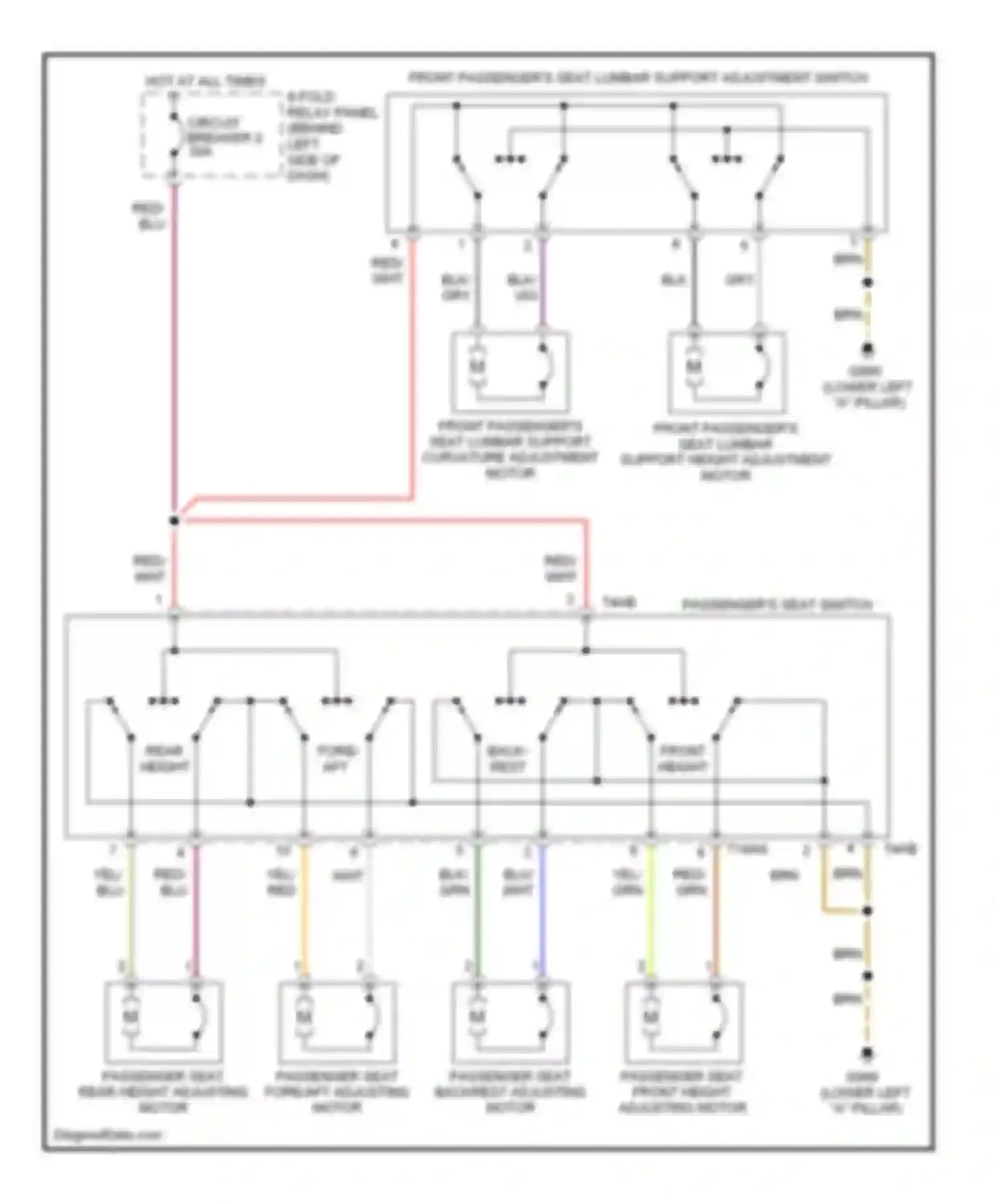 Wiring diagram back- rest for Audi A6 C5 (1997-2001)