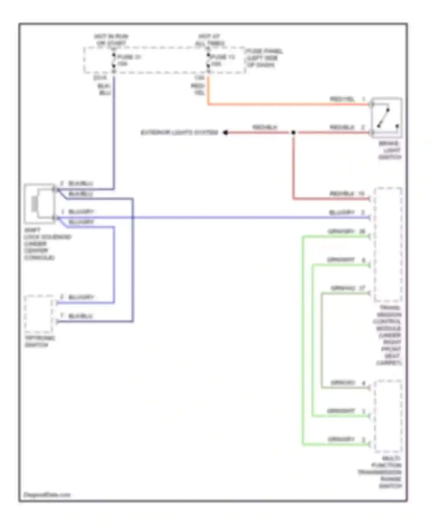 Wiring diagram hot in run or start for Audi A6 C5 (1997-2001)