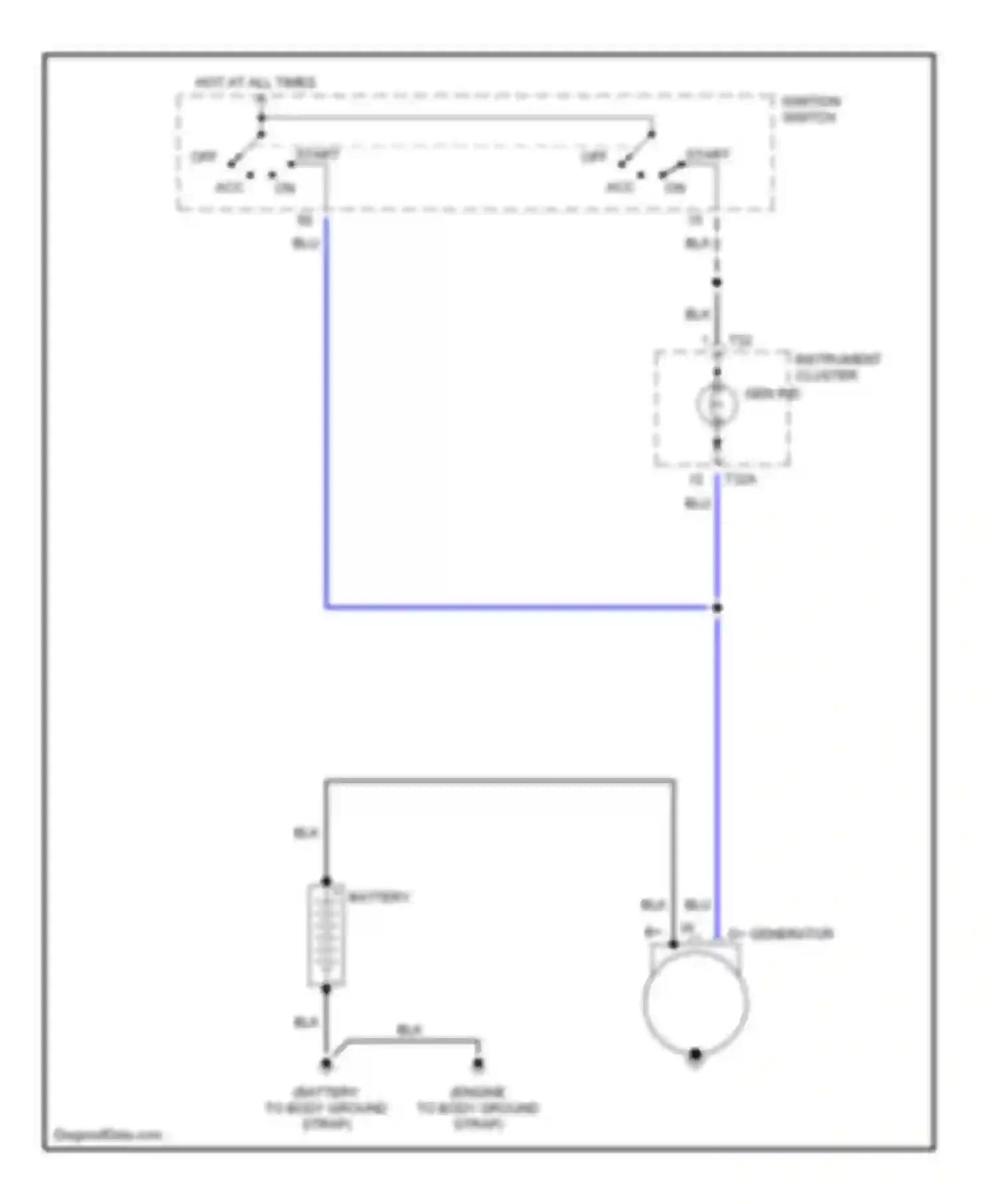 Wiring diagram d+ generator for Audi A6 C5 (1997-2001)