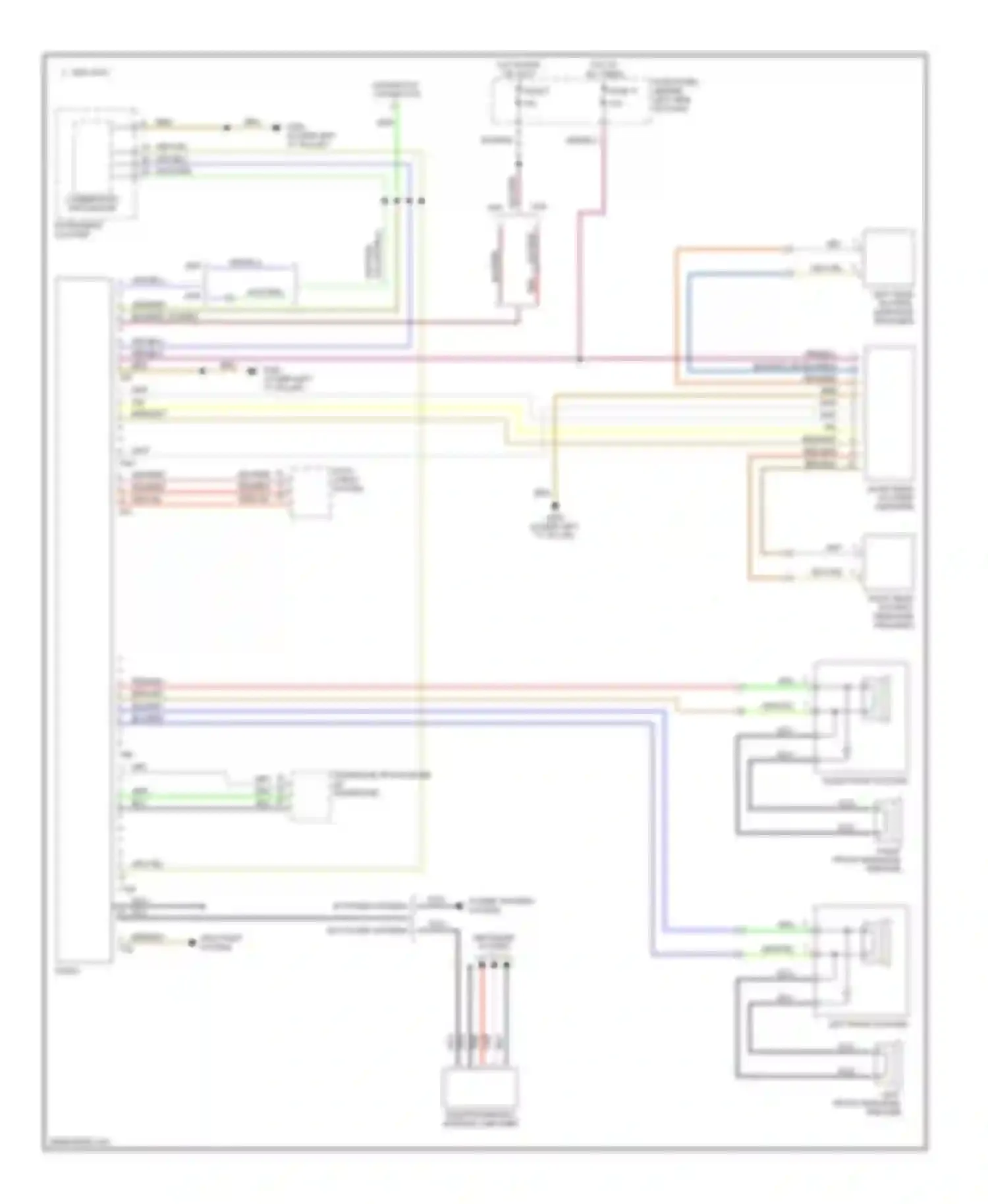Wiring diagram left front midrange speaker for Audi A6 C5 (1997-2001)