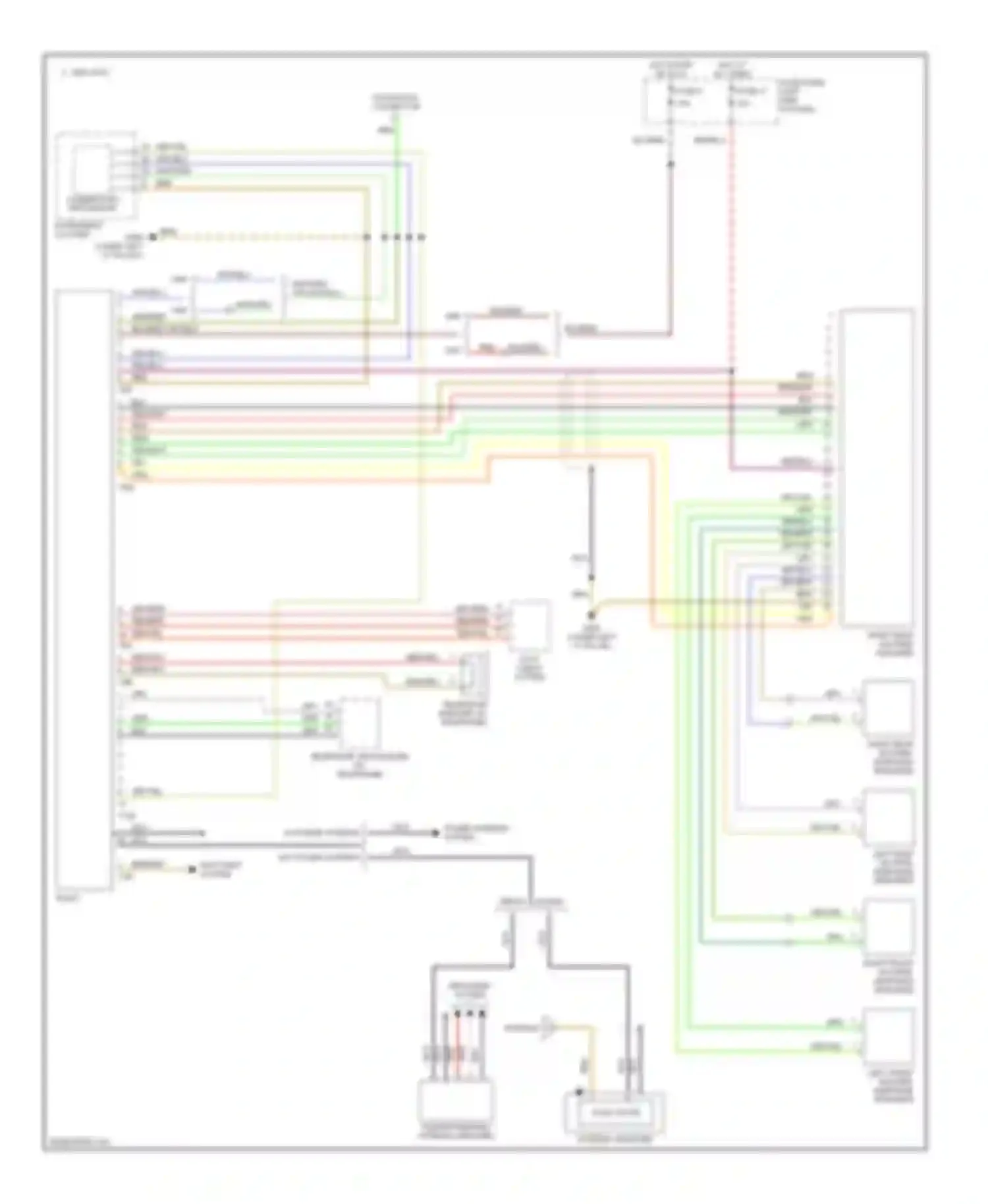 Wiring diagram right front woofer, midrange speakers for Audi A6 C5 (1997-2001)