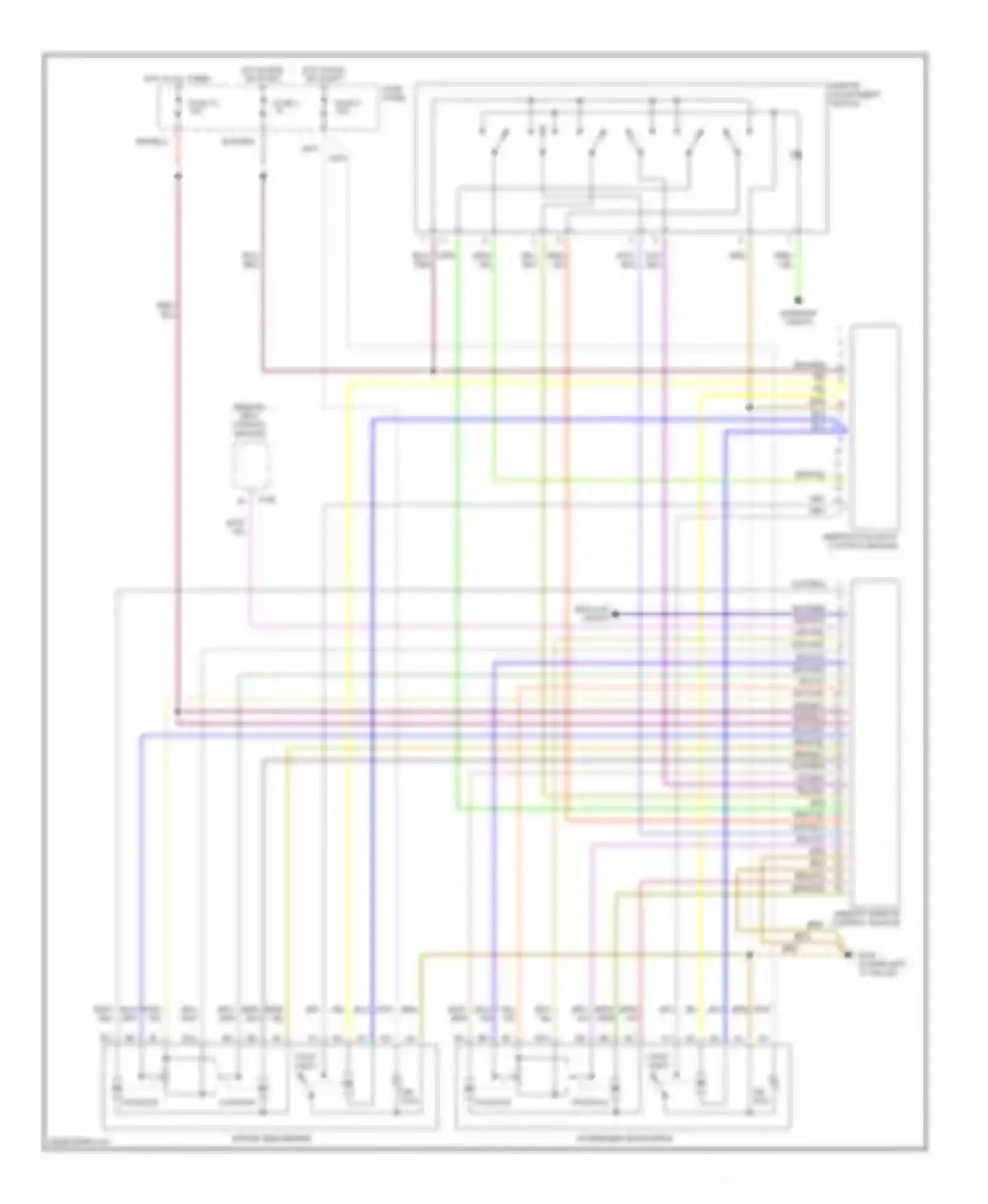 Wiring diagram driver side mirror for Audi A6 C5 (1997-2001)