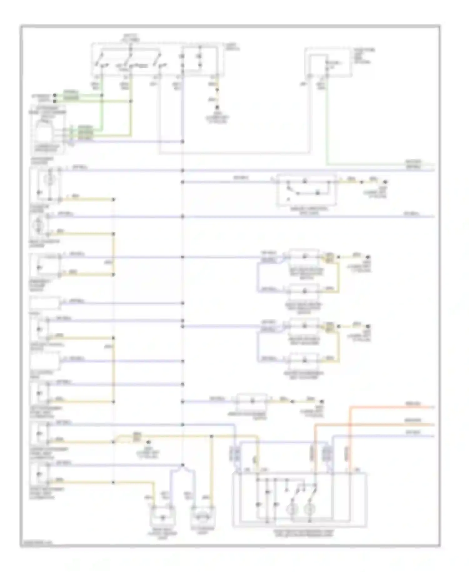 Wiring diagram right rear heated seat regulating switch for Audi A6 C5 (1997-2001) (2 of 2)