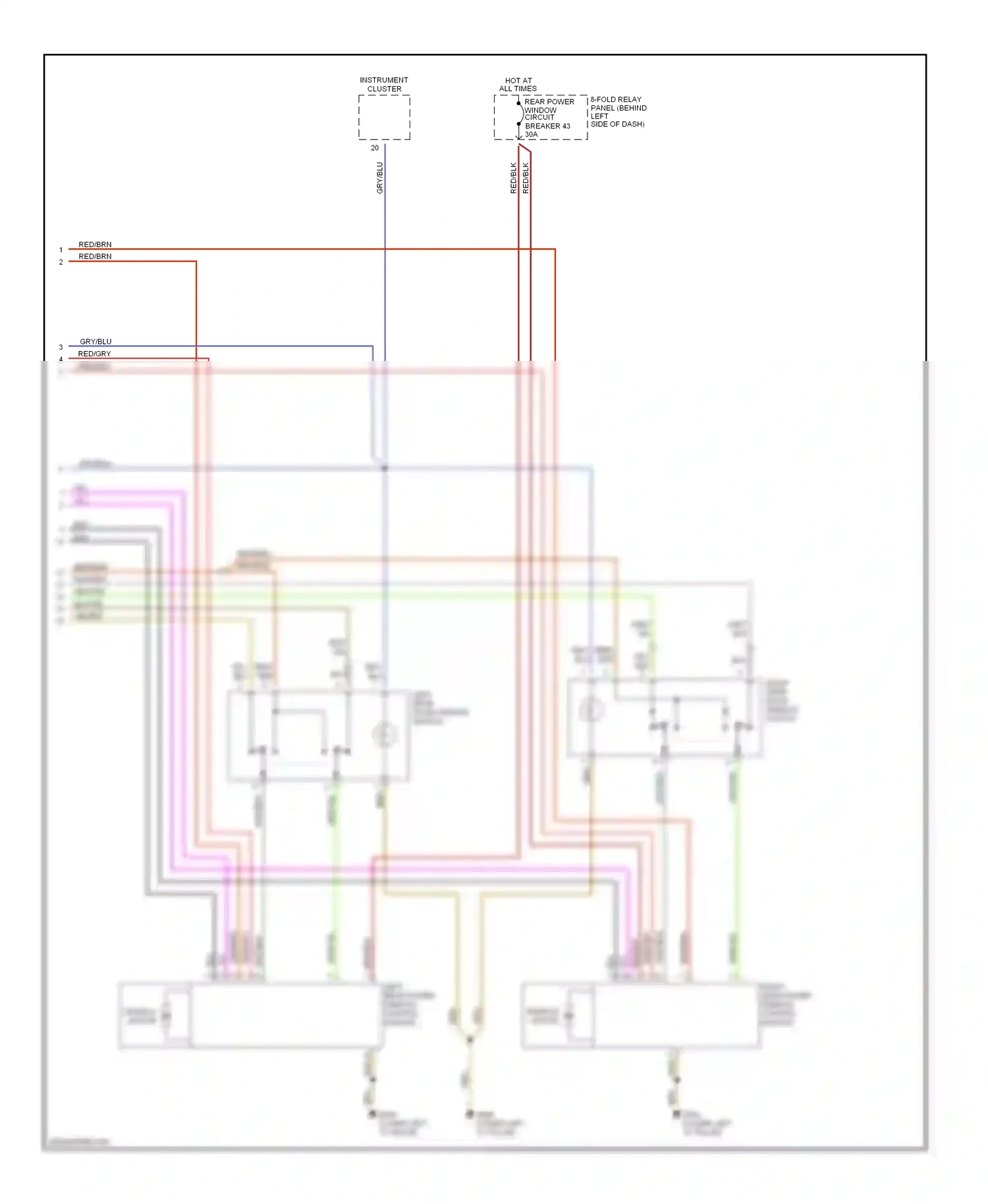 Audi A6 C5 (1997-2001) right rear power window control module wiring diagram  (1 of 1)
