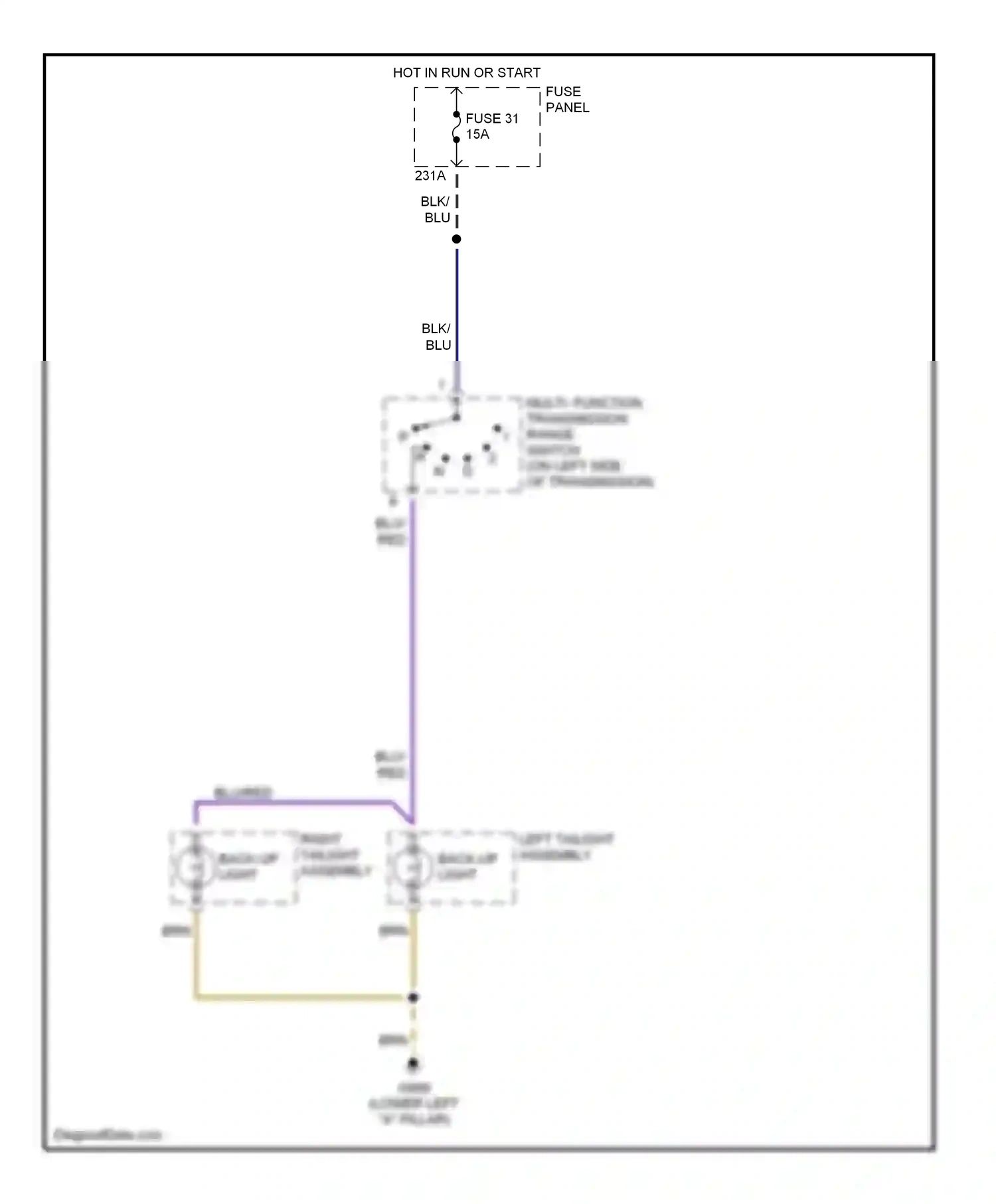 Audi A6 C5 (1997-2001) right tailight assembly wiring diagram  (1 of 1)