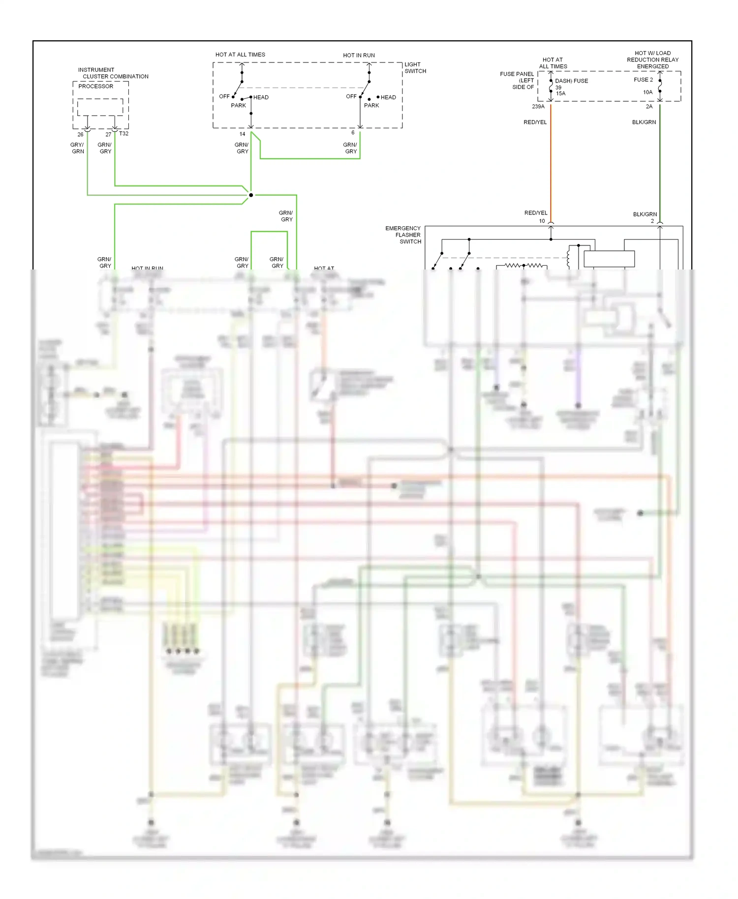 Audi A6 C5 (1997-2001) tail wiring diagram  (1 of 2)