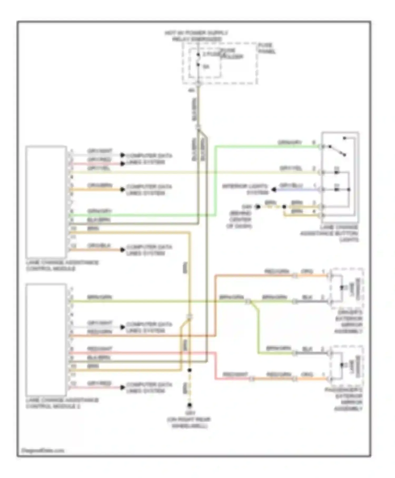 A6 Audi C6 facelift (2008-2011): Lane change assistance circuit