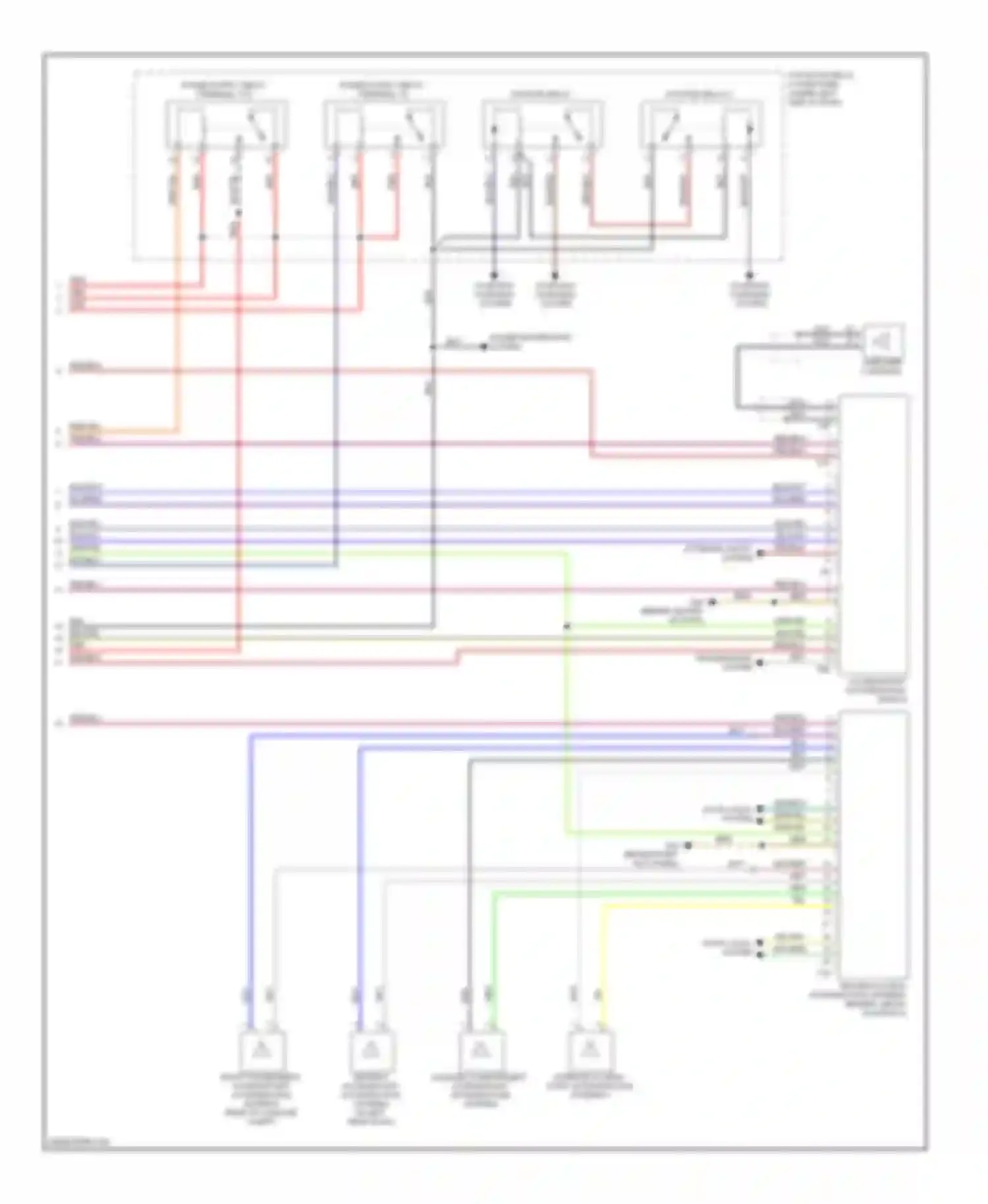 Wiring diagram door locks system for Audi A6 C6 facelift (2008-2011)