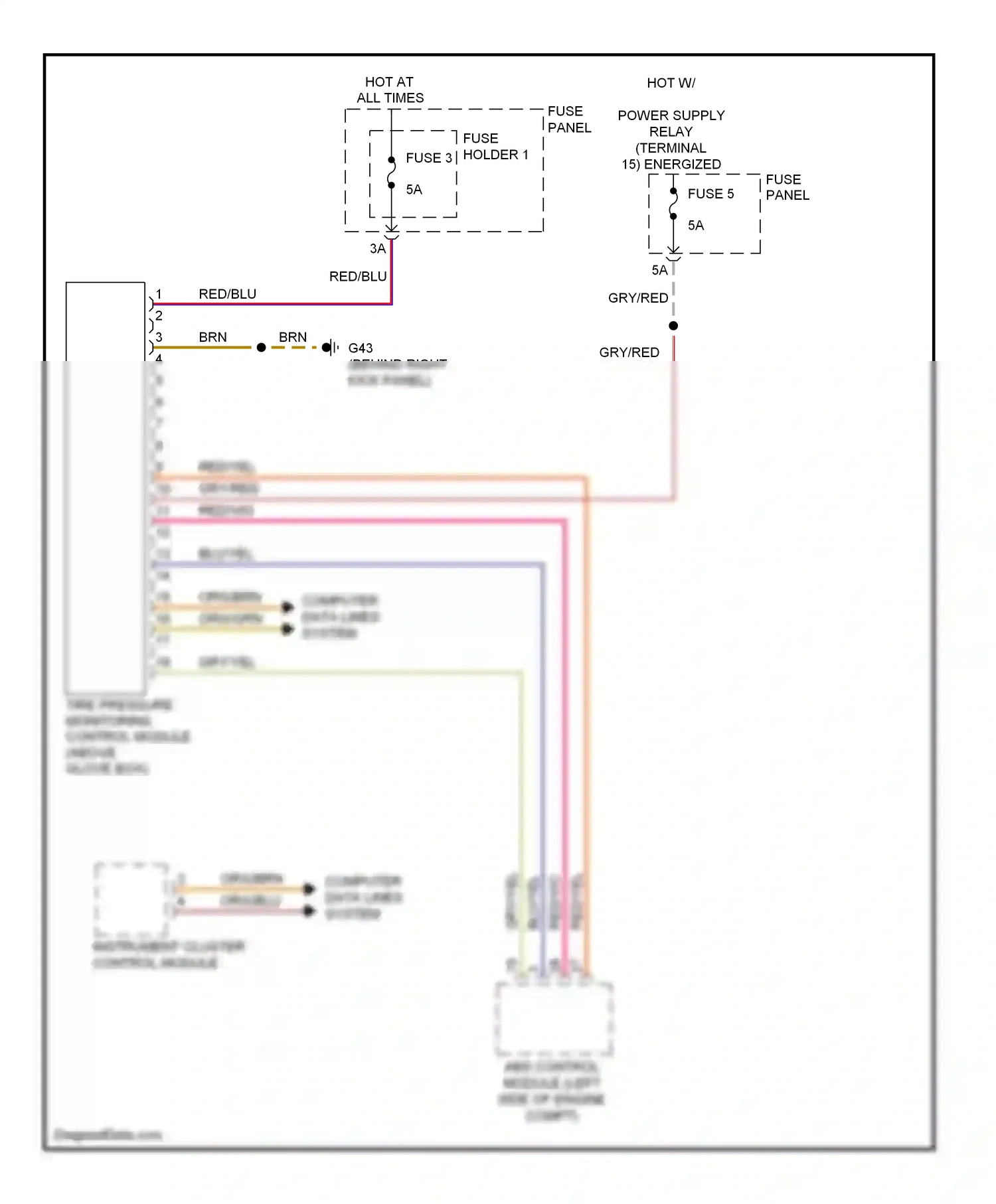 Audi A6 C6 facelift (2008-2011) abs control module (left side of engine compt) wiring diagram  (8 of 8)