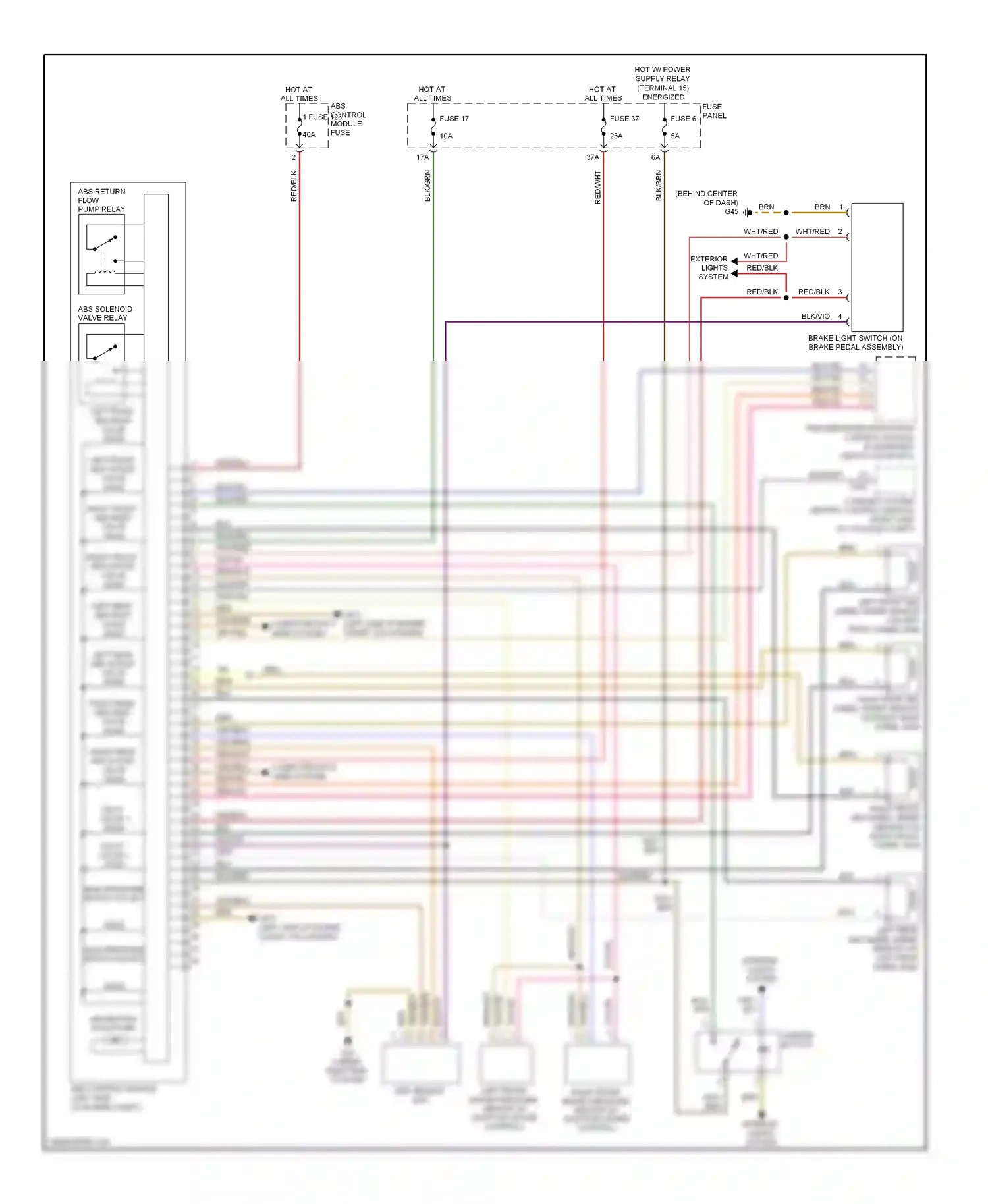 Audi A6 C6 facelift (2008-2011) abs control module (left side of engine compt) wiring diagram  (5 of 8)