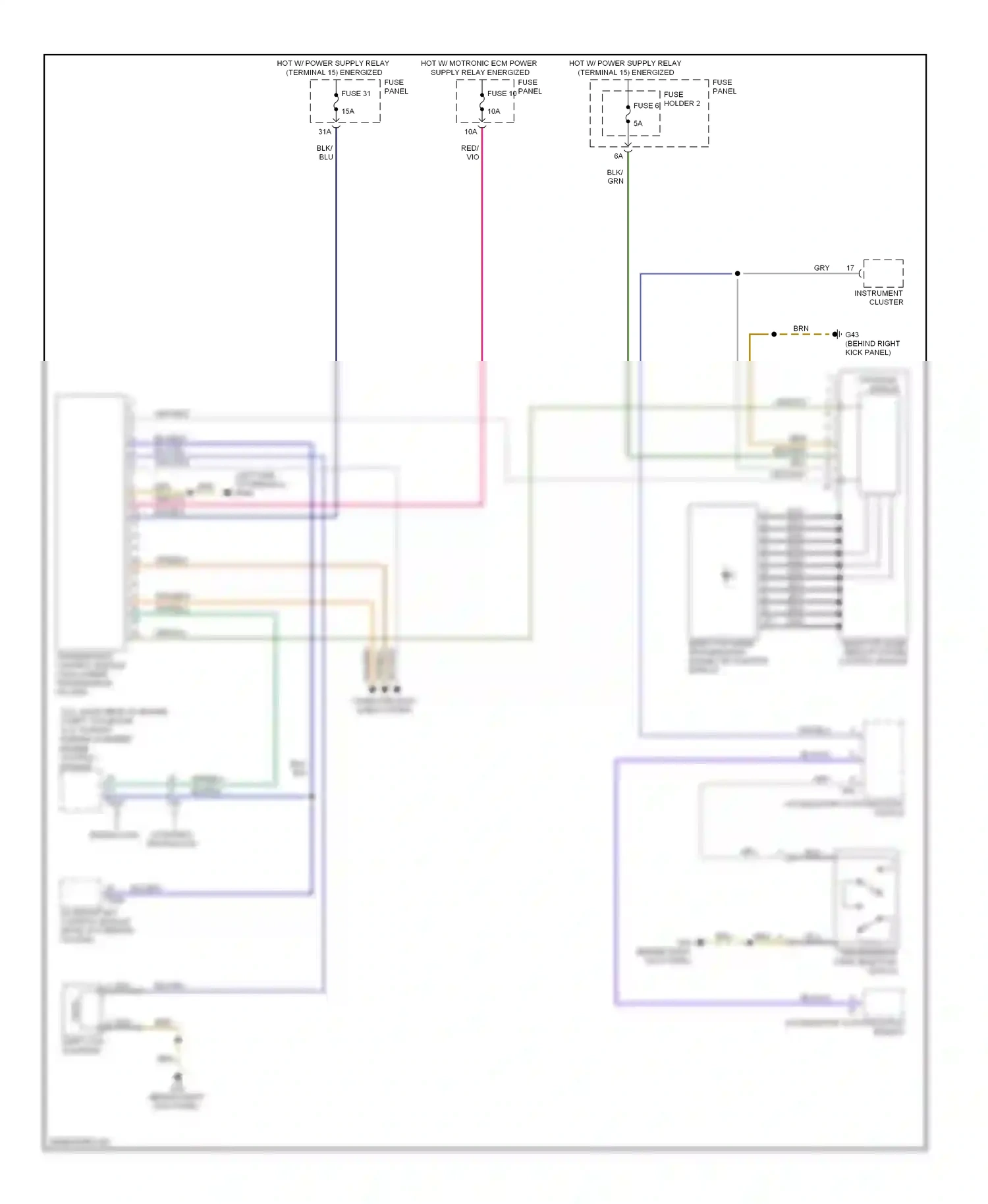 Audi A6 C6 facelift (2008-2011) access/start authorization switch wiring diagram  (3 of 7)