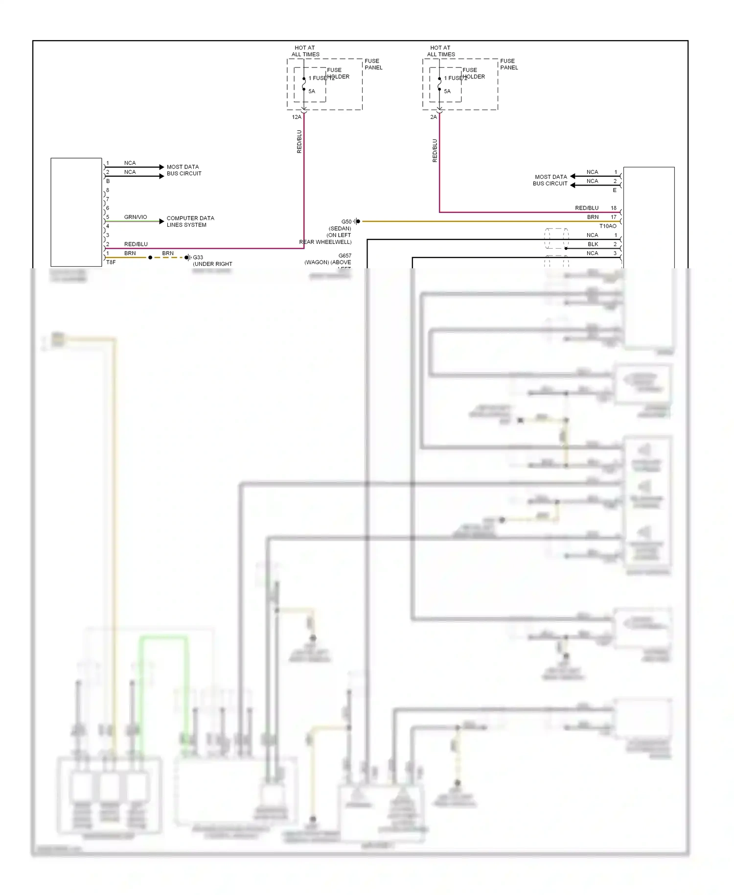 Audi A6 C6 facelift (2008-2011) access/start authorization switch wiring diagram  (7 of 7)