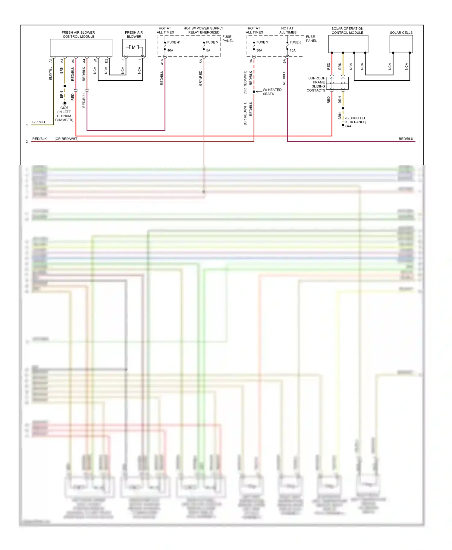 Audi A6 C6 facelift (2008-2011) (behind left kick panel) wiring diagram  (8 of 35)