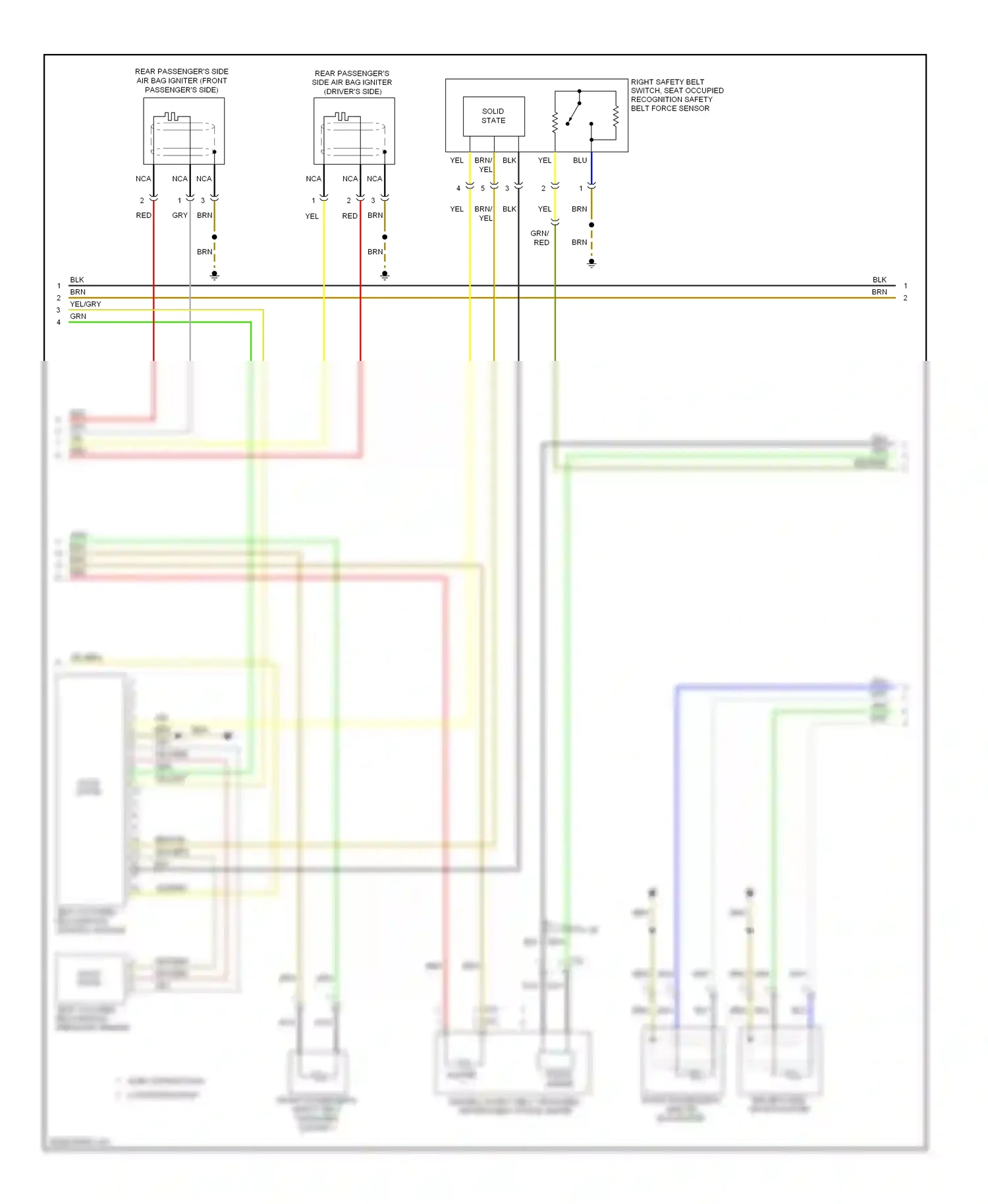 Audi A6 C6 facelift (2008-2011) driver's side air bag igniter wiring diagram  (1 of 1)