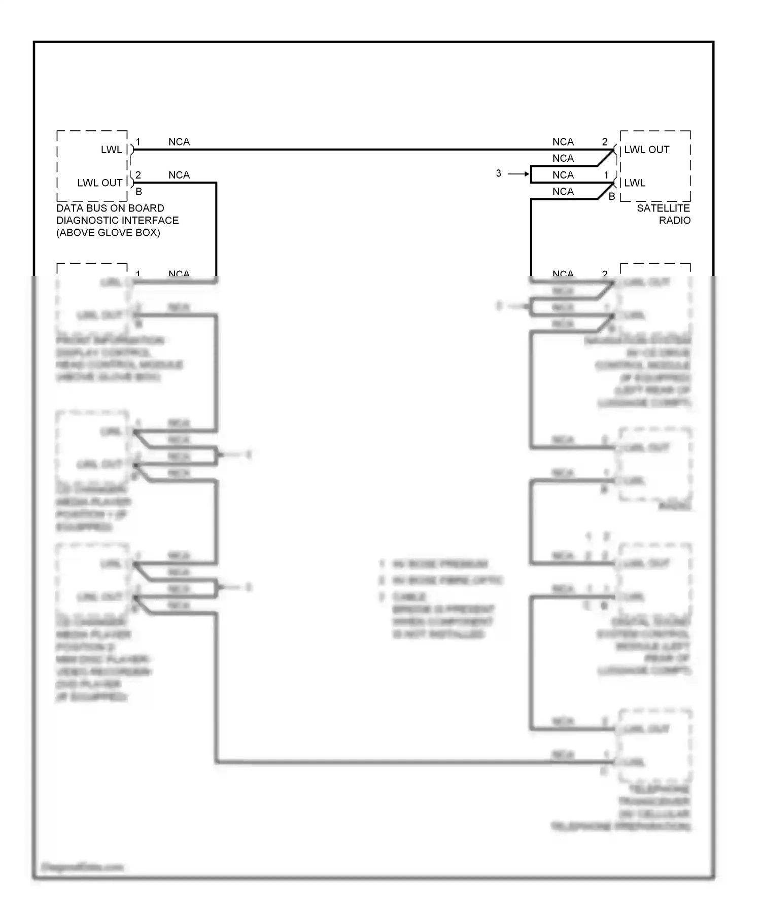 Audi A6 C6 facelift (2008-2011) front information display control head control module (above glove box) wiring diagram  (3 of 3)