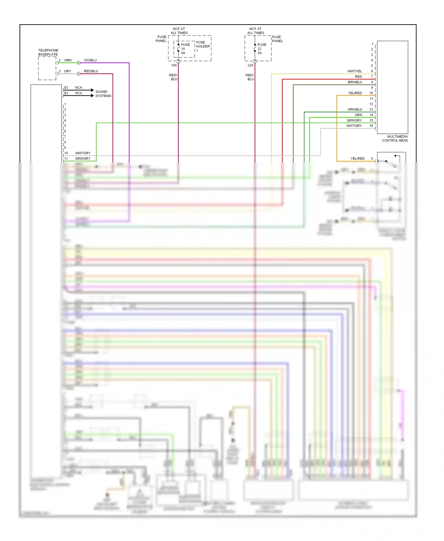 Audi A6 C6 facelift (2008-2011) front information display control head wiring diagram  (2 of 3)