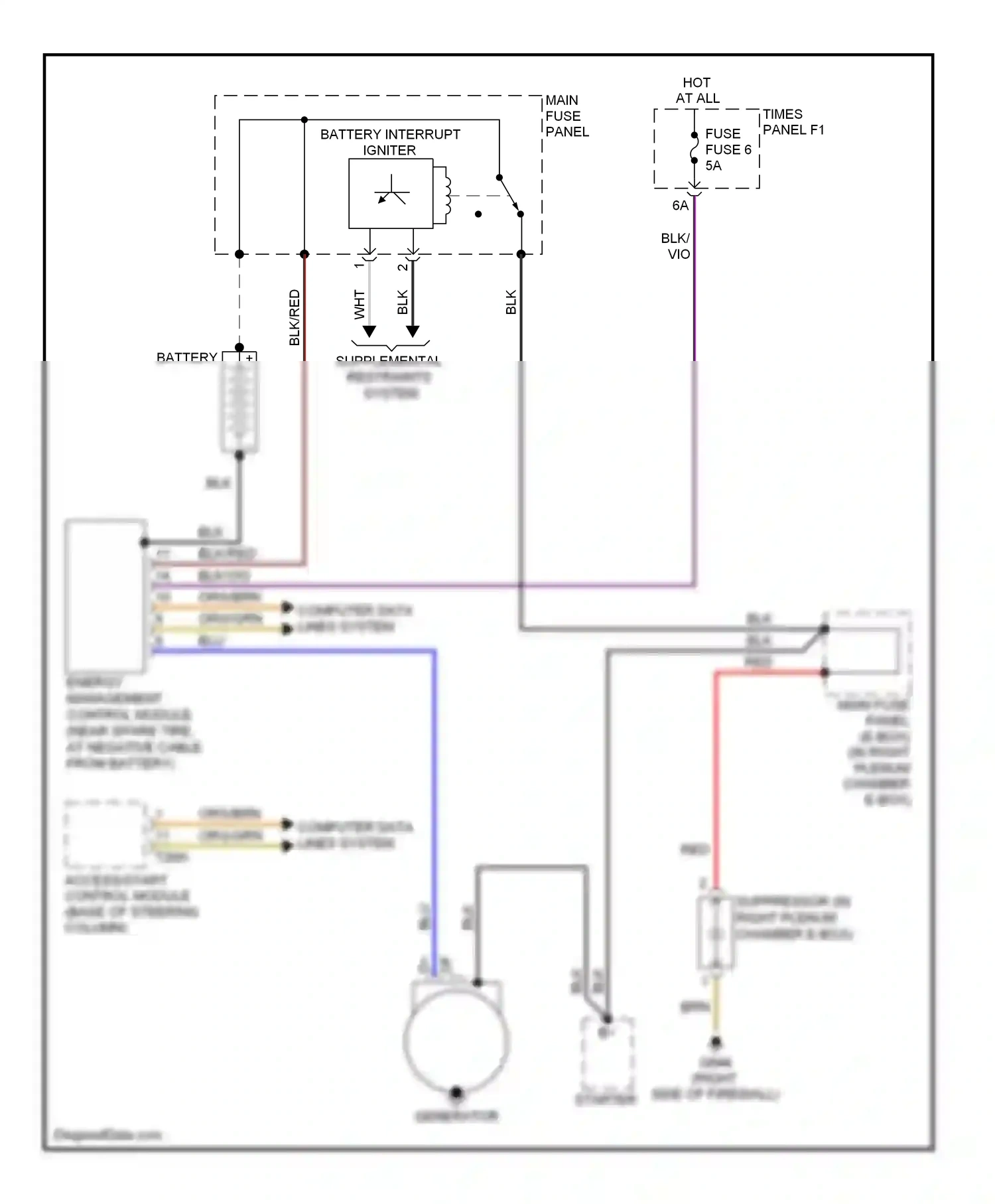 Audi A6 C6 facelift (2008-2011) generator wiring diagram  (1 of 1)