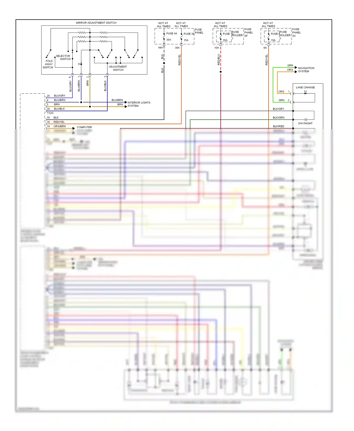 Audi A6 C6 facelift (2008-2011) horizontal wiring diagram  (2 of 2)