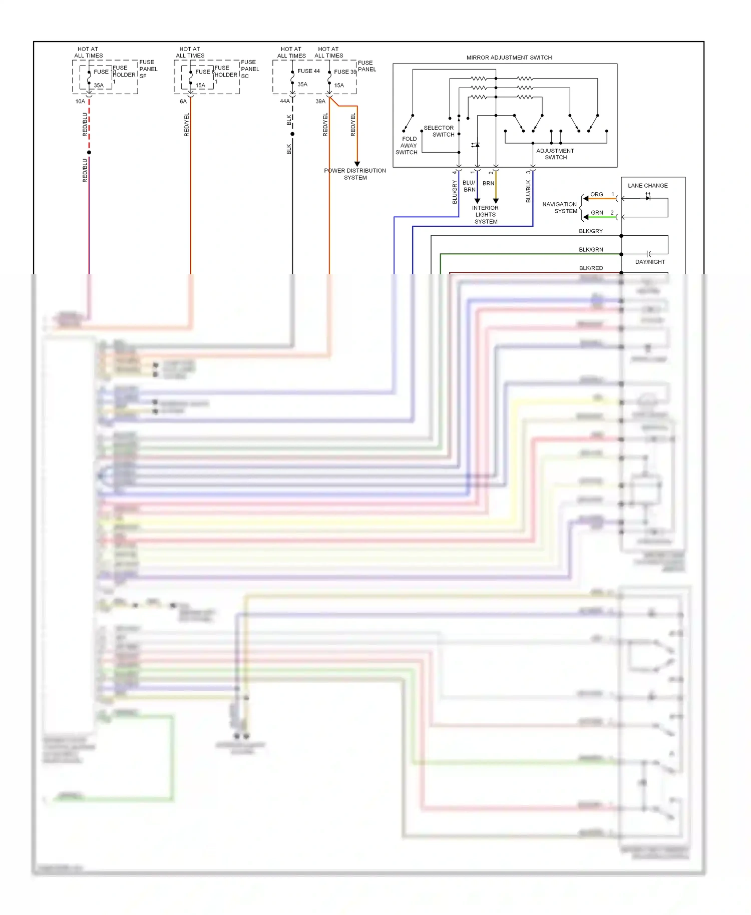 Audi A6 C6 facelift (2008-2011) horizontal wiring diagram  (1 of 2)