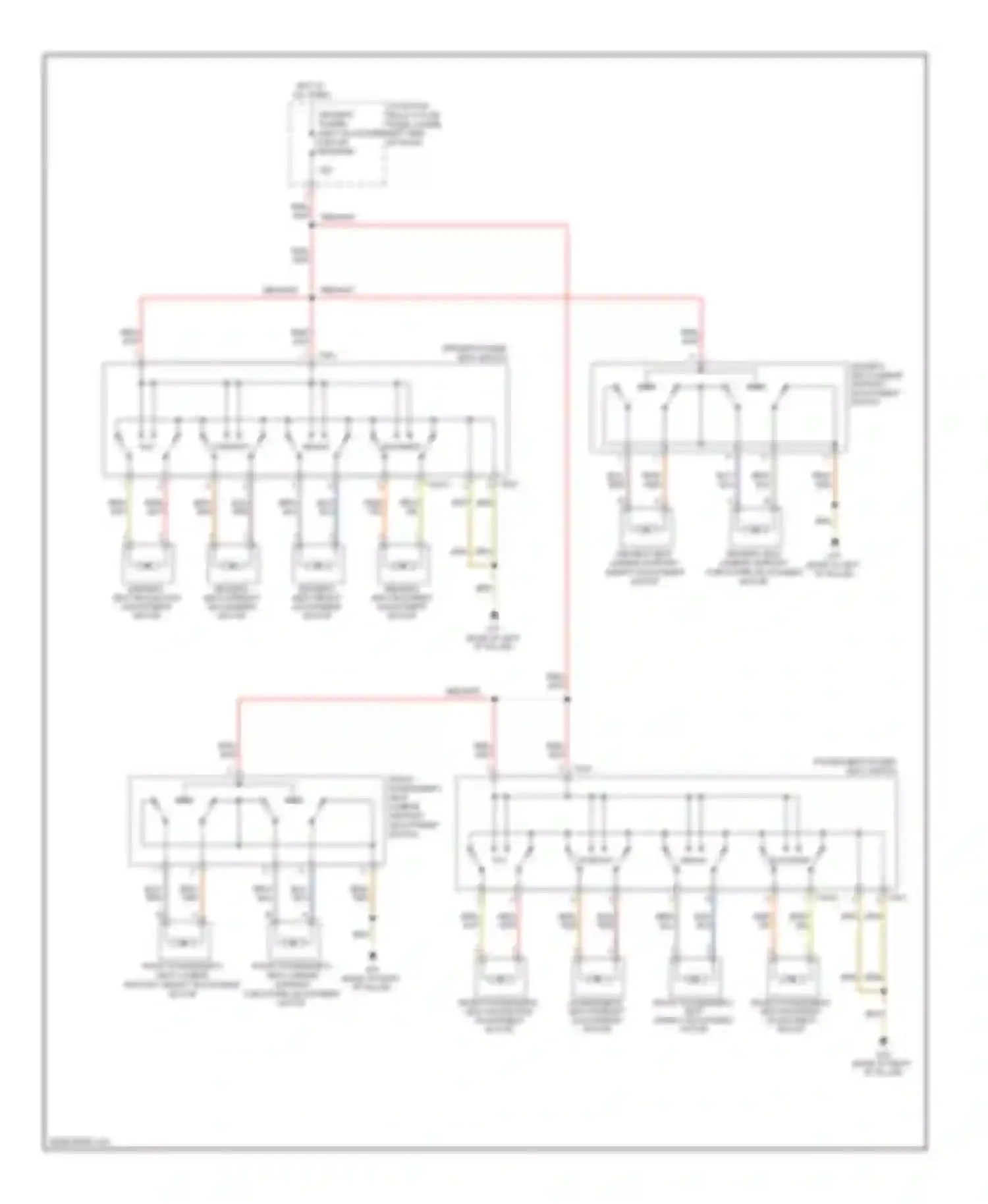 Wiring diagram front passenger's seat backrest adjustment motor for Audi A6 C6 facelift (2008-2011)